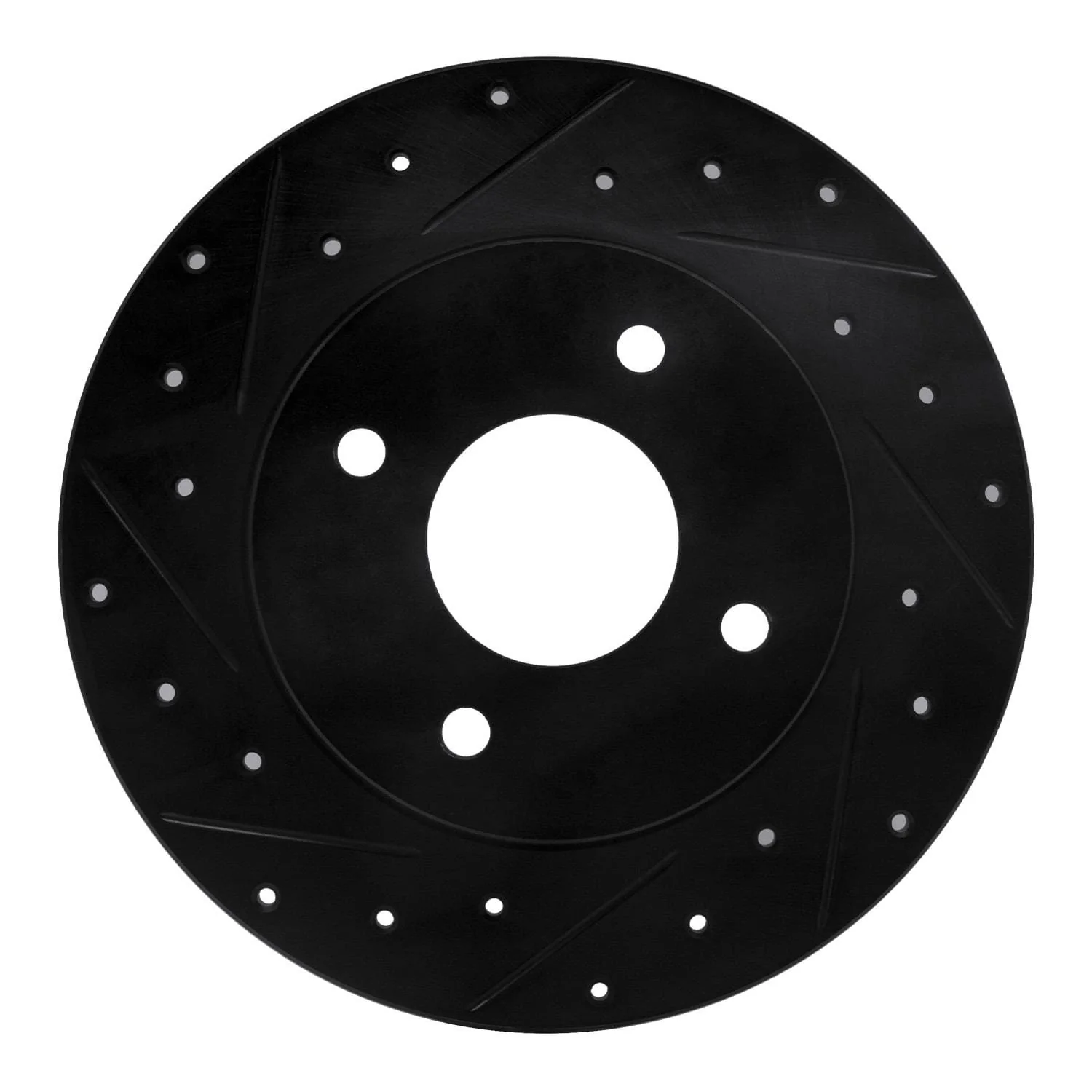 R1 Concepts 04-06 Nissan Sentra Rear Left Drilled & Slotted Black Brake Rotor