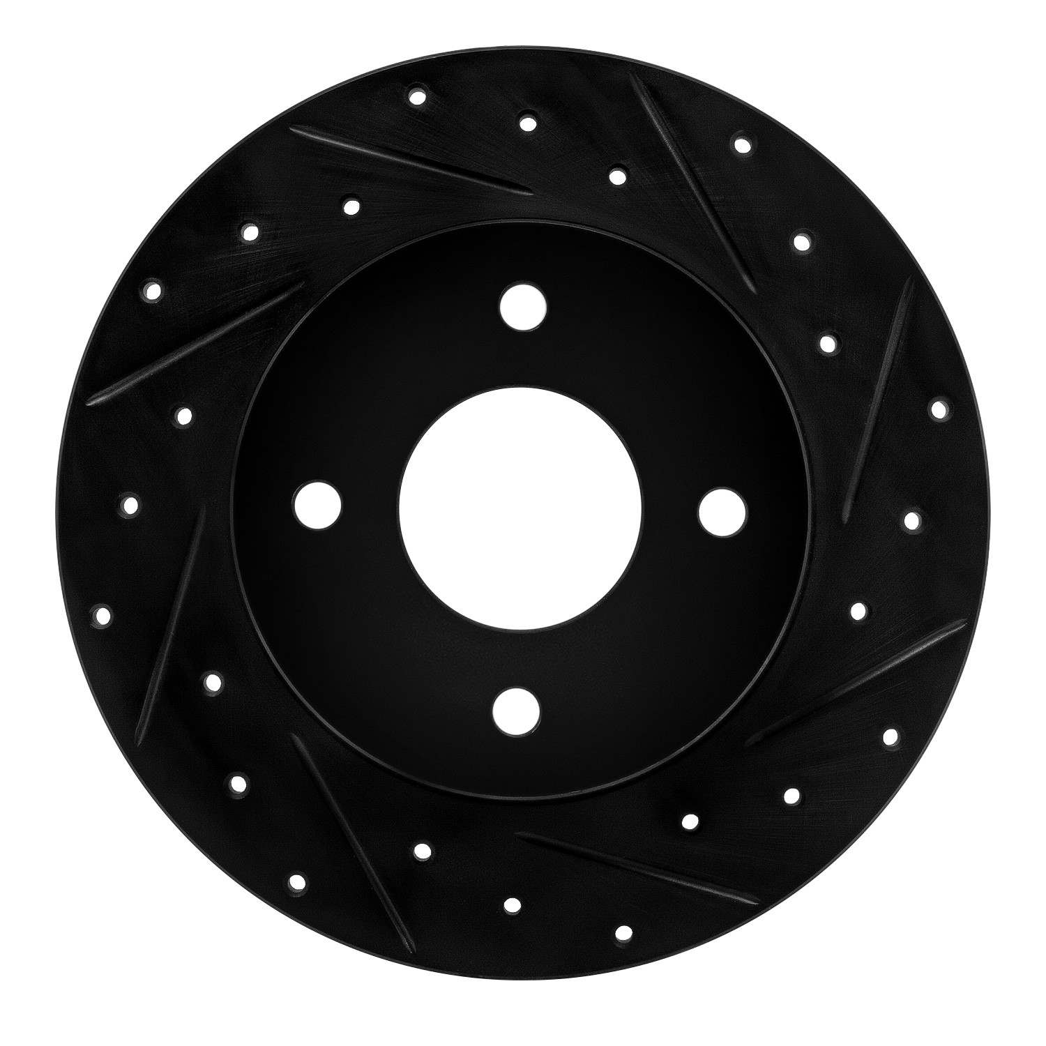 R1 Concepts 04-06 Nissan Sentra Rear Right Drilled & Slotted Black Brake Rotor