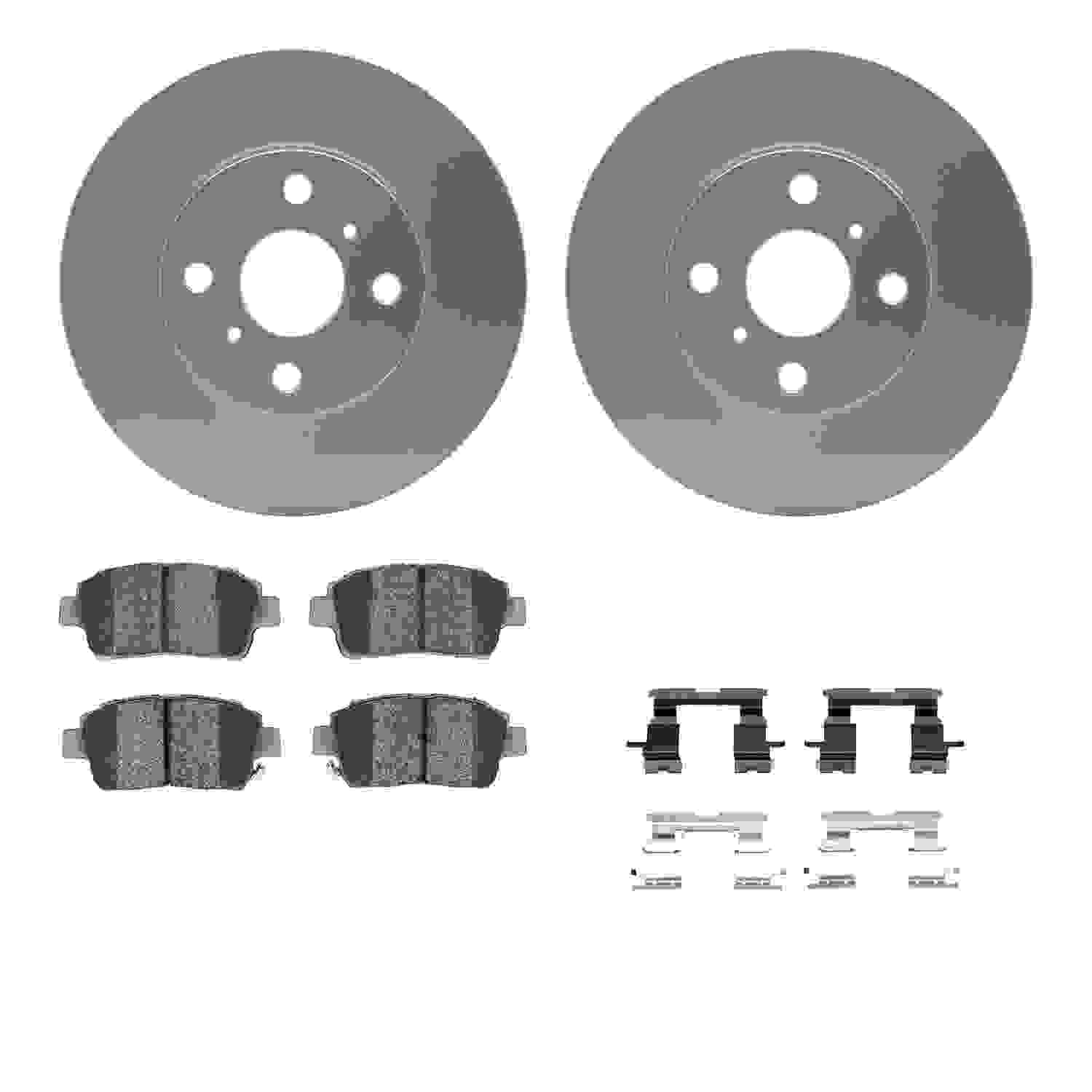 R1 Concepts 04-06 ScIon xA Front Carbon Coated Brake Rotor Set w/Optimum OE Pads and Hardware