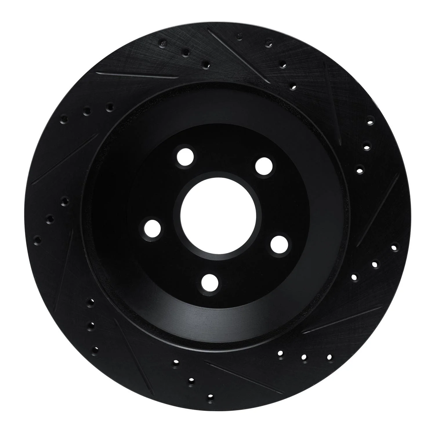 R1 Concepts 04-07 Ford Freestar Rear Left Drilled & Slotted Black Brake Rotor - Image 2