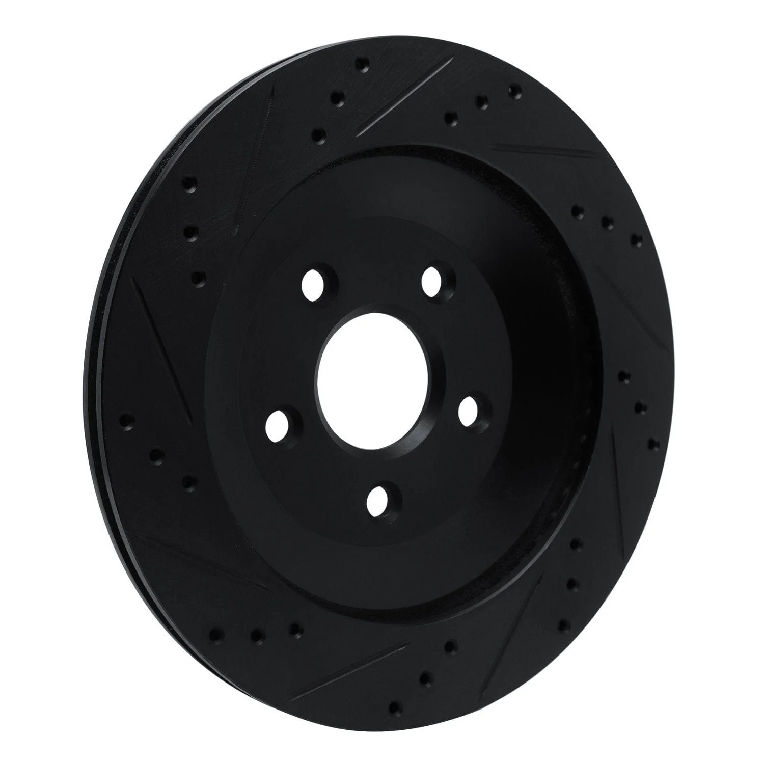R1 Concepts 04-07 Ford Freestar Rear Right Drilled & Slotted Black Brake Rotor - Image 2