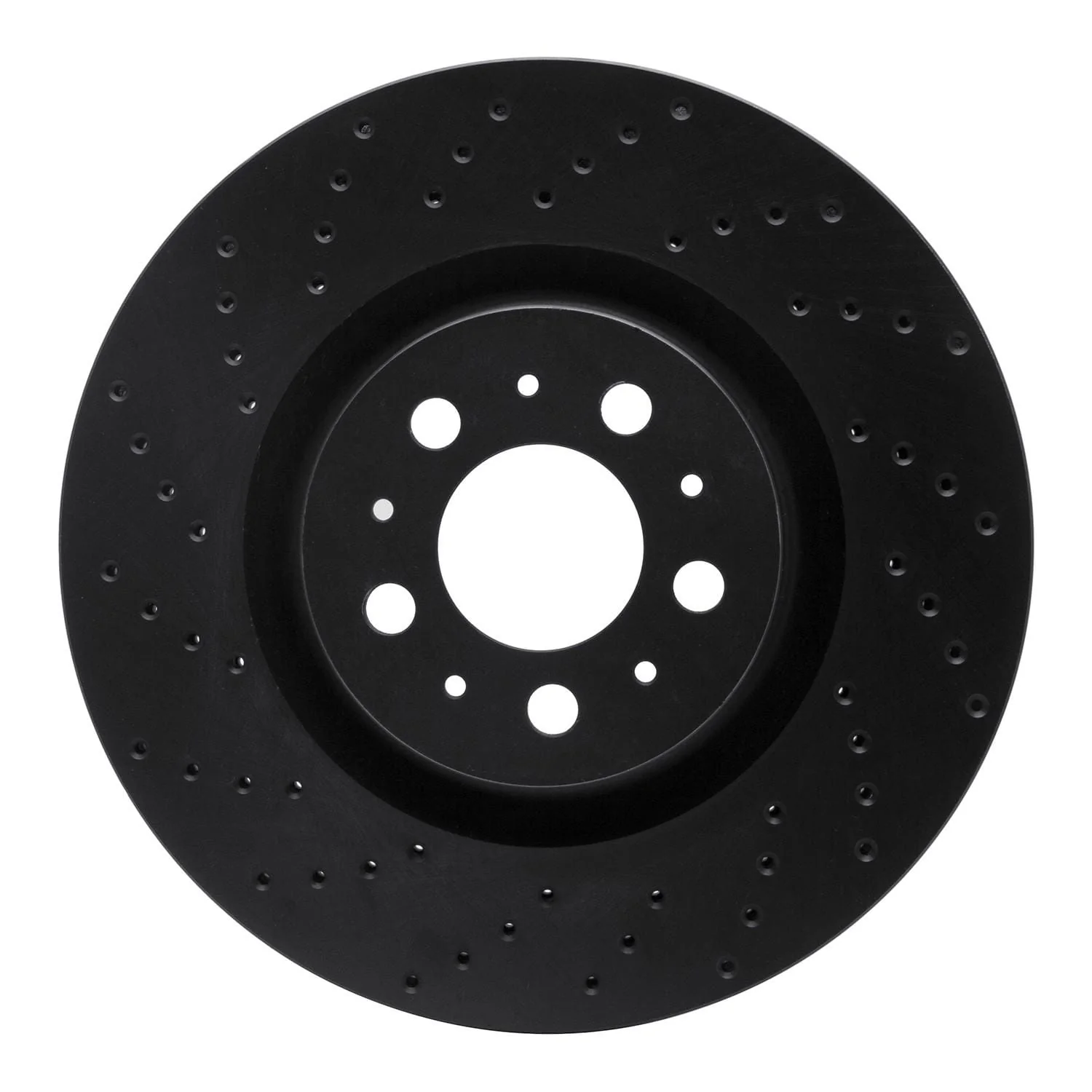 R1 Concepts 04-07 Volvo S60/V70 Front Left Drilled Black Brake Rotor