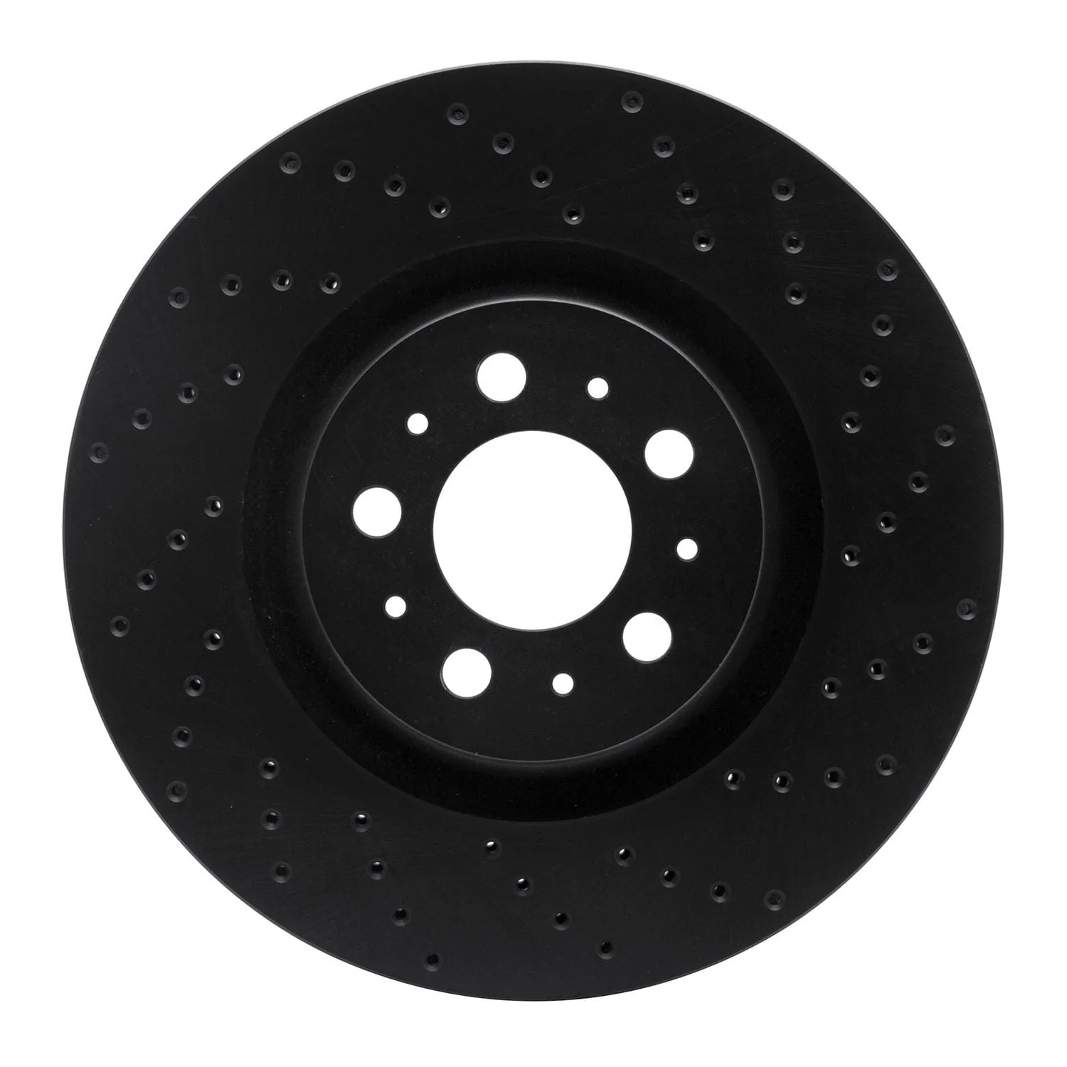 R1 Concepts 04-07 Volvo S60/V70 Front Right Drilled Black Brake Rotor