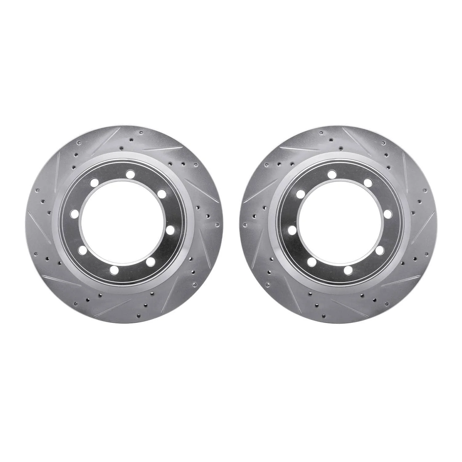 R1 Concepts 04-08 Ford F-150 Heritage Front Drilled & Slotted Silver Brake Rotor Set