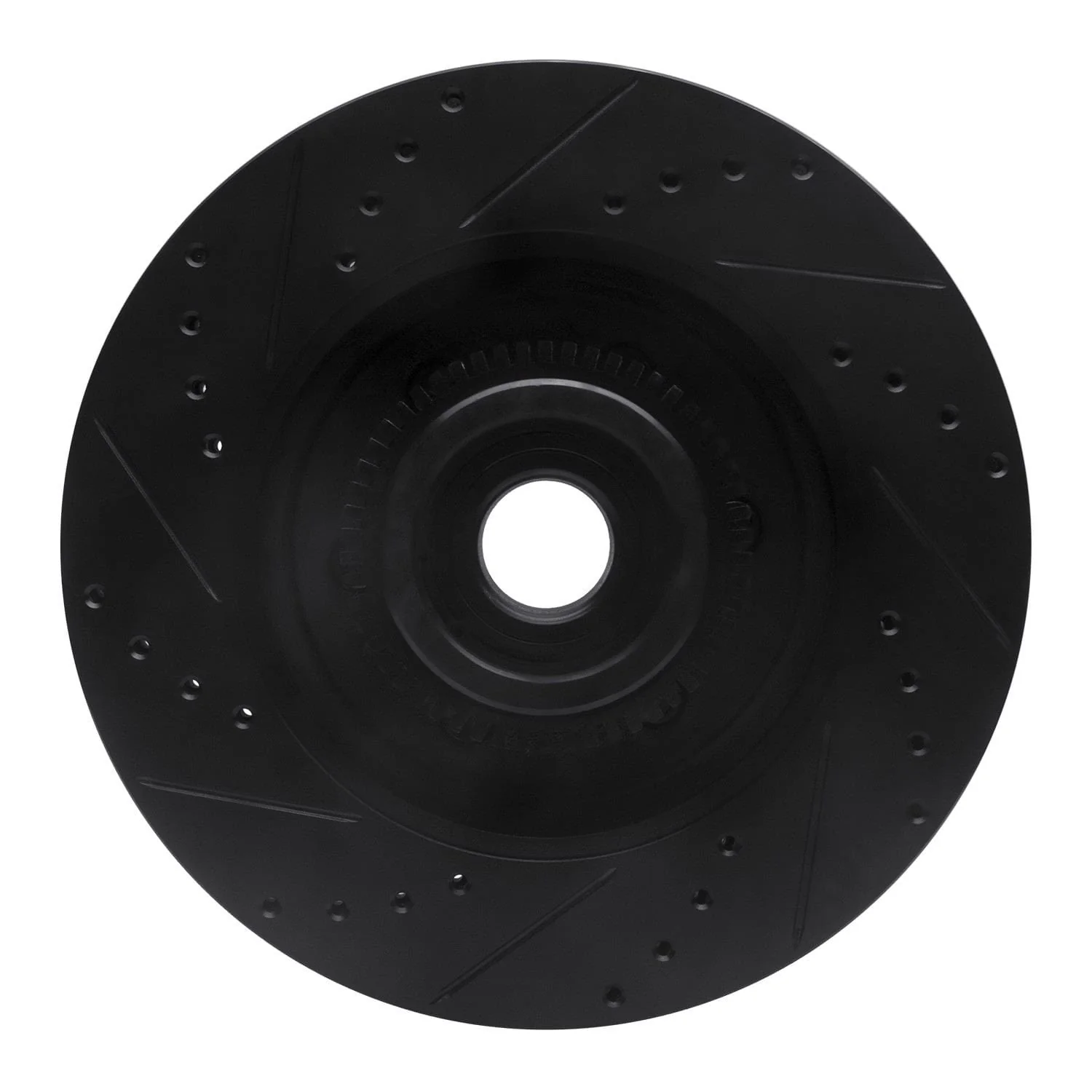R1 Concepts 04-08 Ford F-150 RWD Front Right Drilled & Slotted Black Brake Rotor - Image 2