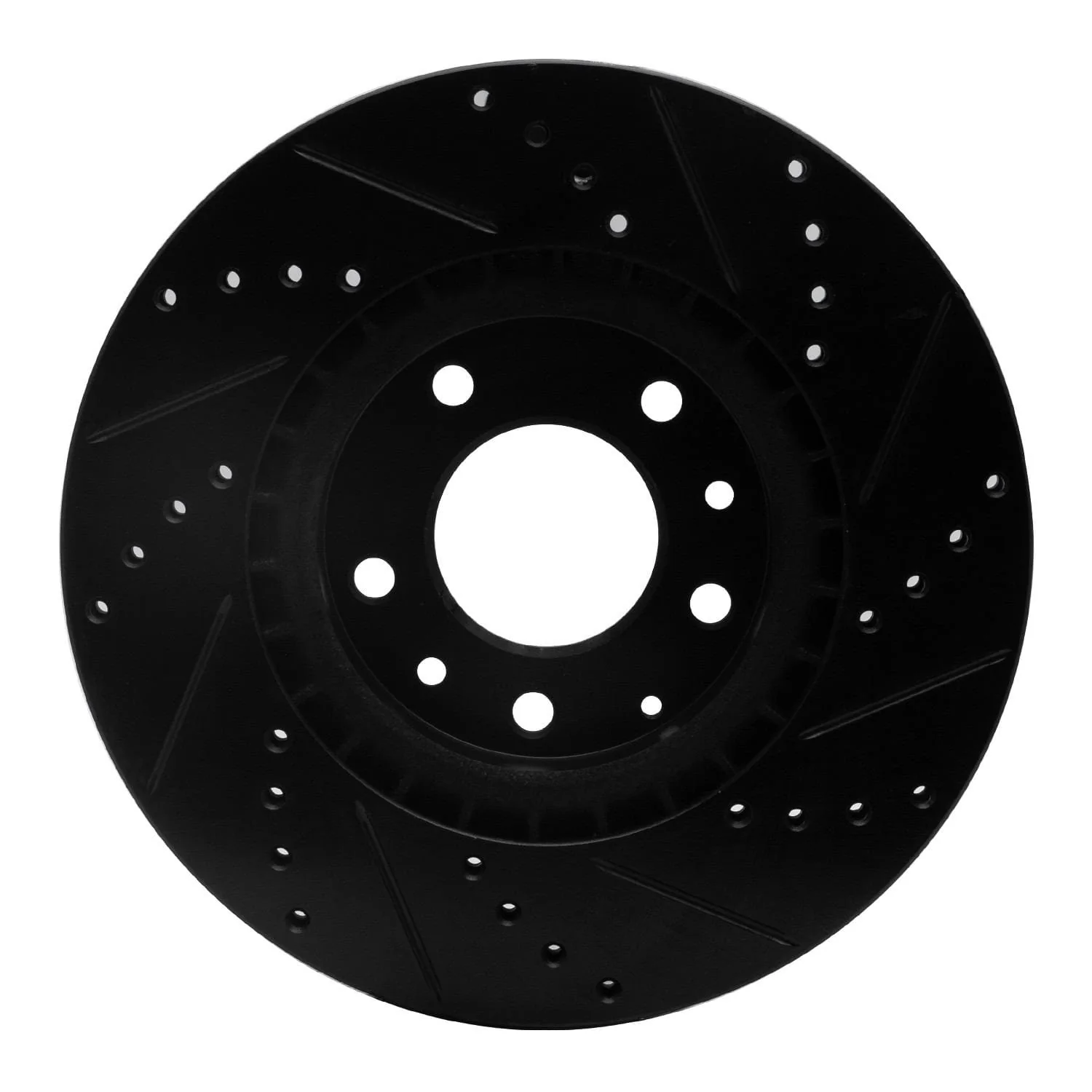 R1 Concepts 04-08 Mazda RX-8 Front Left Drilled & Slotted Black Brake Rotor - Image 2
