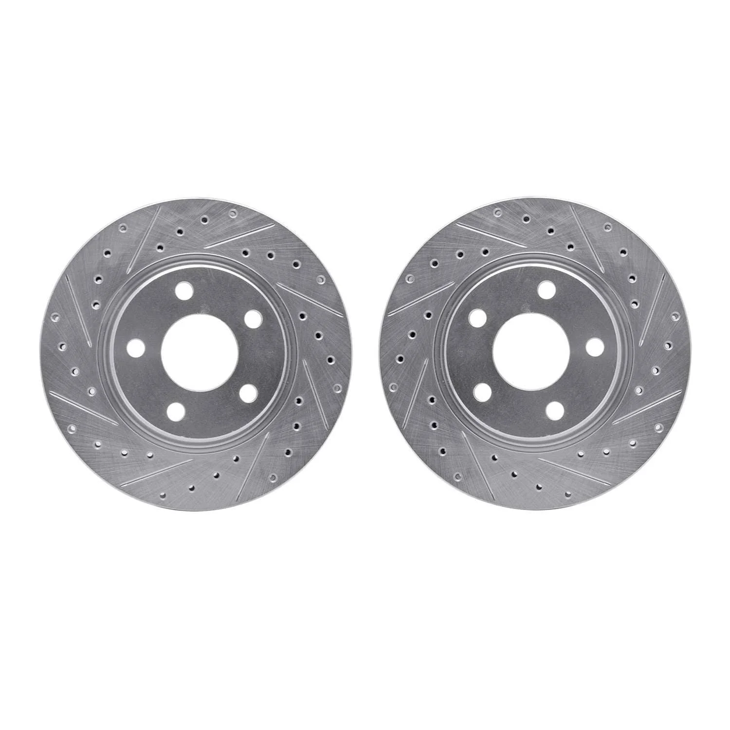 R1 Concepts 04-09 Buick Terraza Front Drilled & Slotted Silver Brake Rotor Set