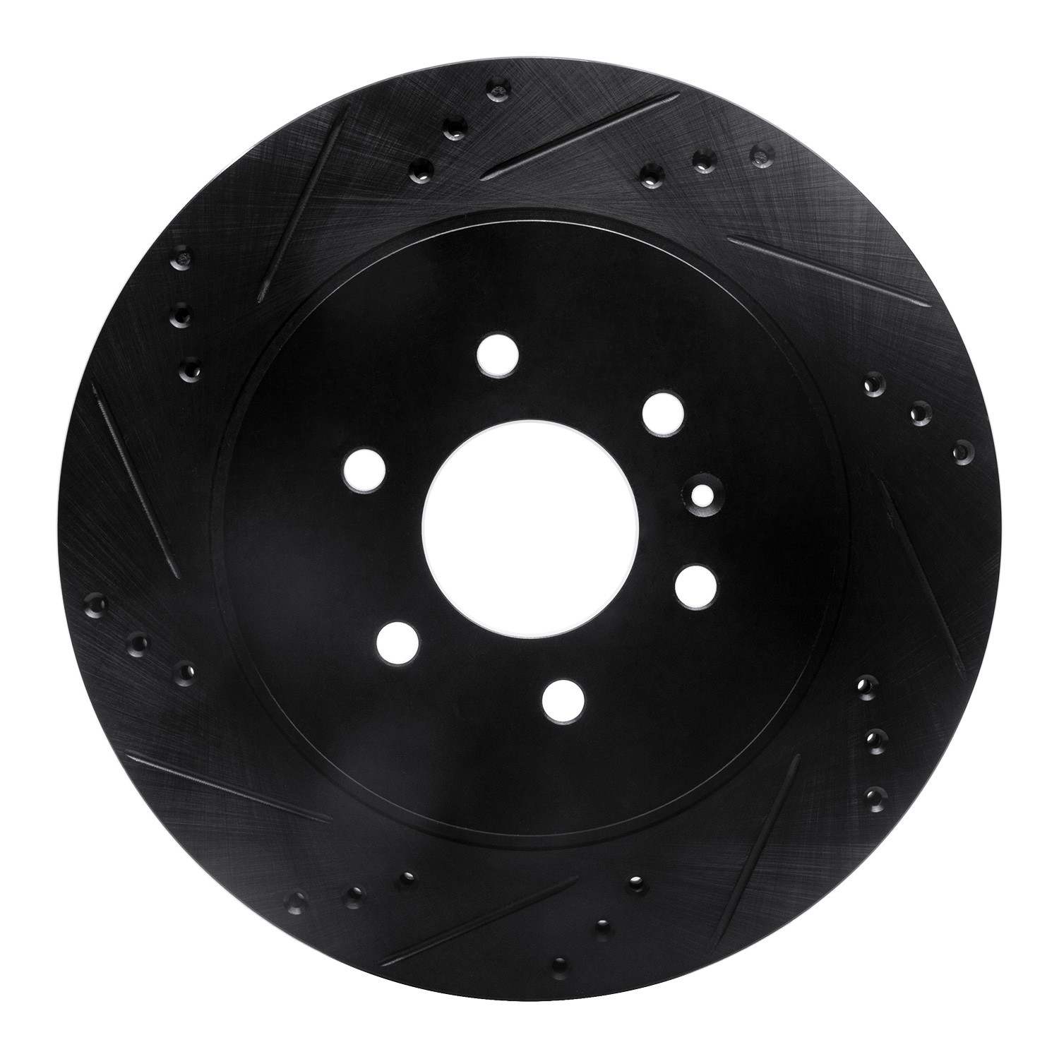 R1 Concepts 04-09 Cadillac SRX Rear Left Drilled & Slotted Black Brake Rotor