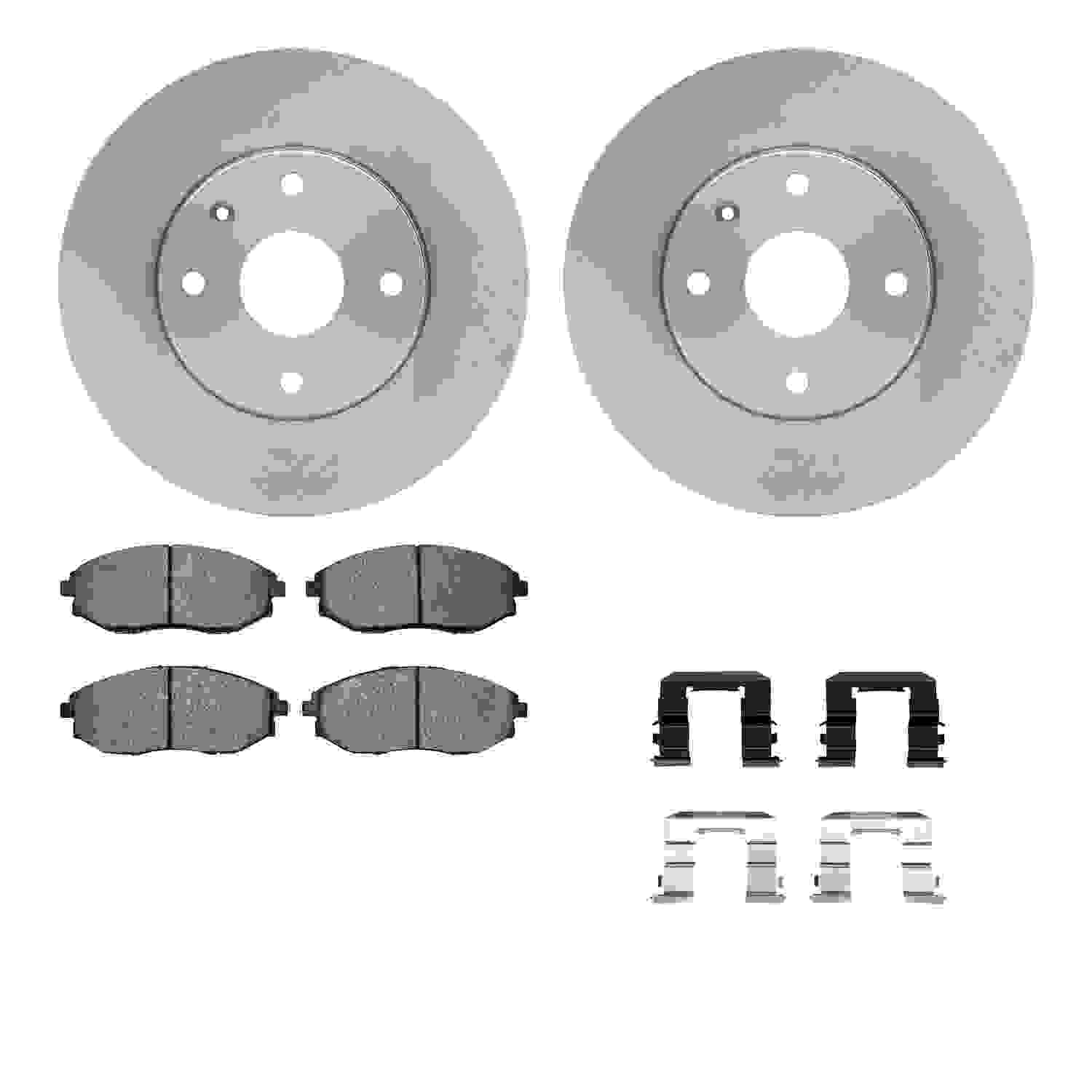 R1 Concepts 04-09 Chevrolet Epica Front Brake Rotor Set w/Optimum OE Pads and Hardware