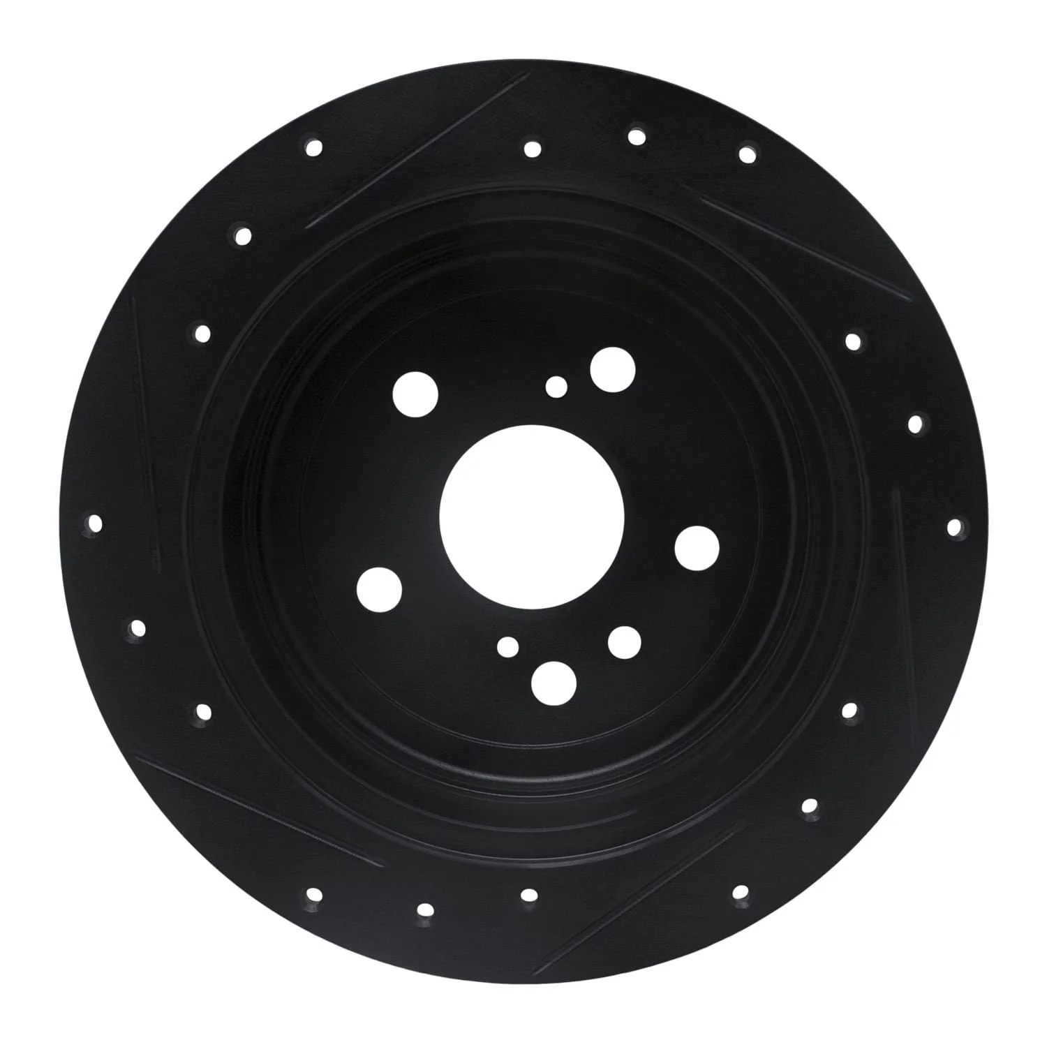 R1 Concepts 04-09 Lexus RX330 Rear Right Drilled & Slotted Black Brake Rotor - Image 2
