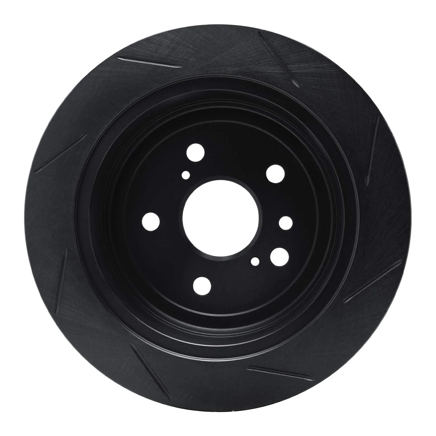 R1 Concepts 04-09 Toyota Highlander Rear Left Slotted Black Brake Rotor - Image 2