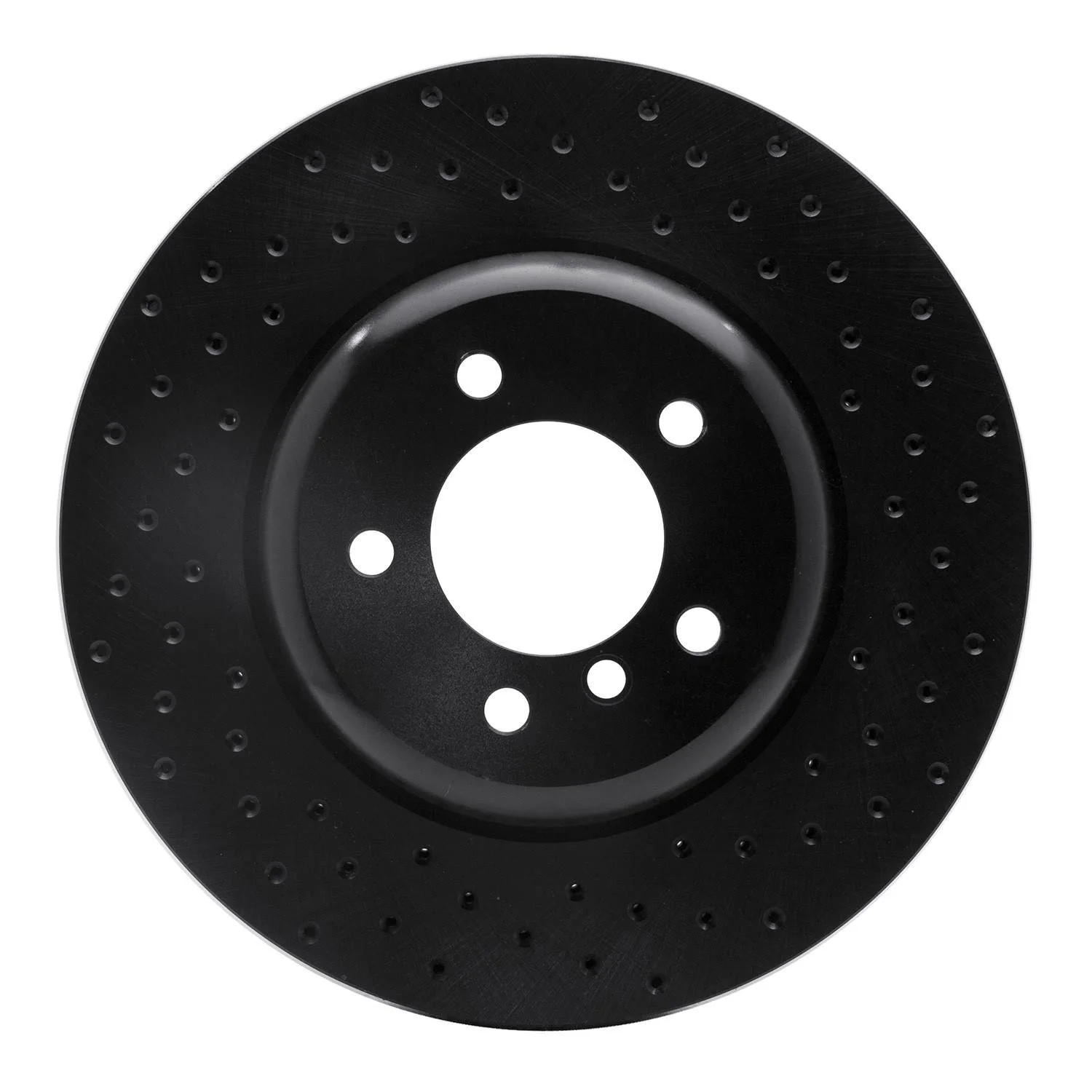 R1 Concepts 04-10 BMW 535i Front Right Drilled Black Brake Rotor