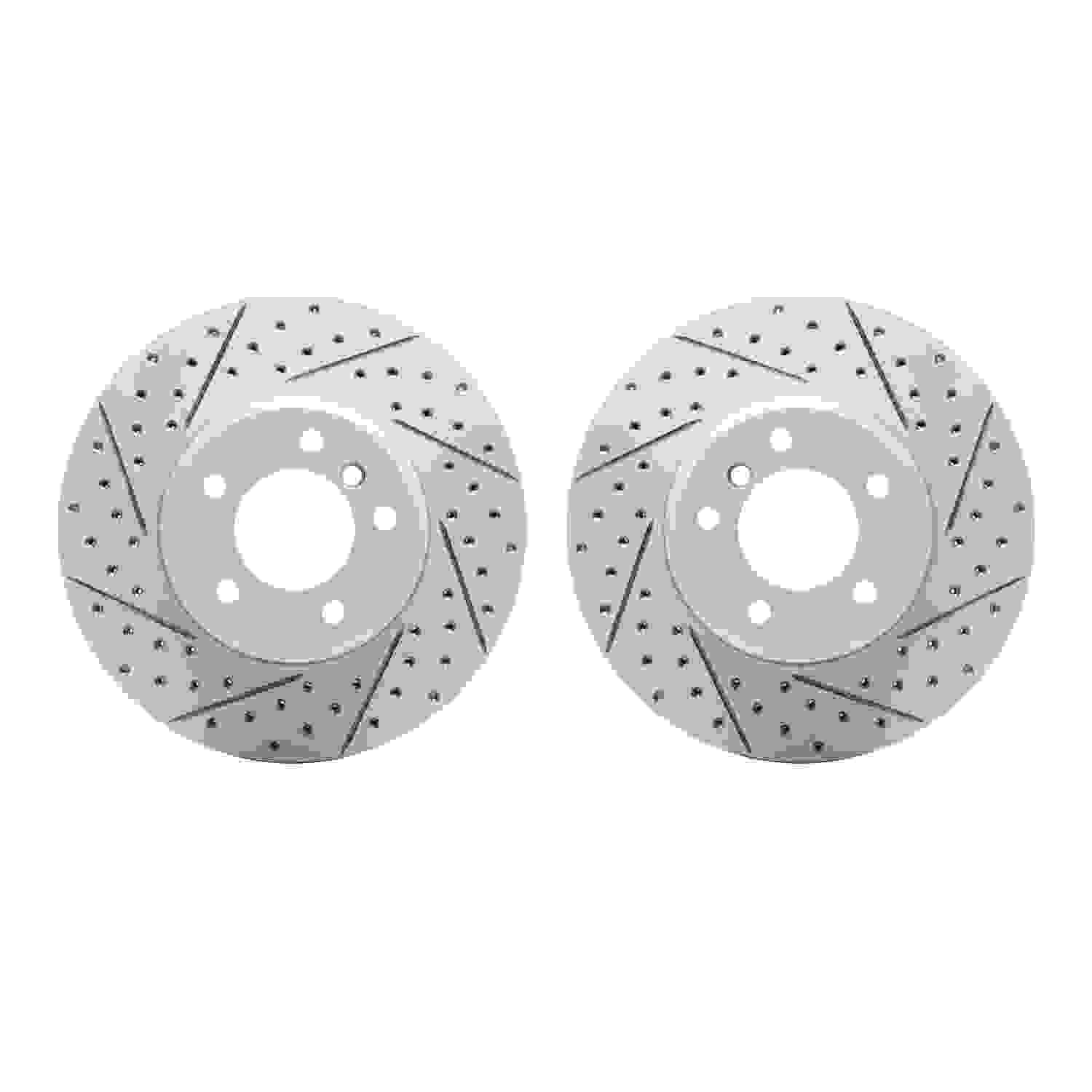 R1 Concepts 04-10 BMW 535i xDrive Front Drilled & Slotted Carbon Coated Brake Rotor Set