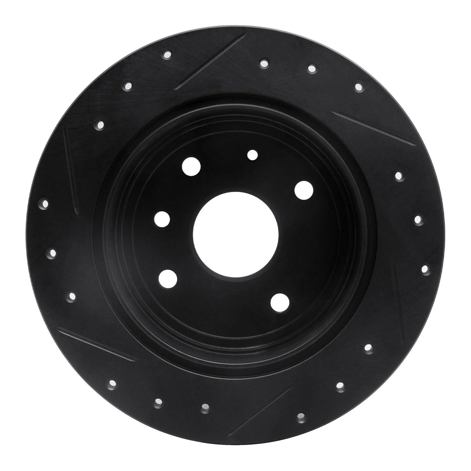 R1 Concepts 04-10 Chevrolet Epica (Mexico) Rear Right Drilled & Slotted Black Brake Rotor - Image 2