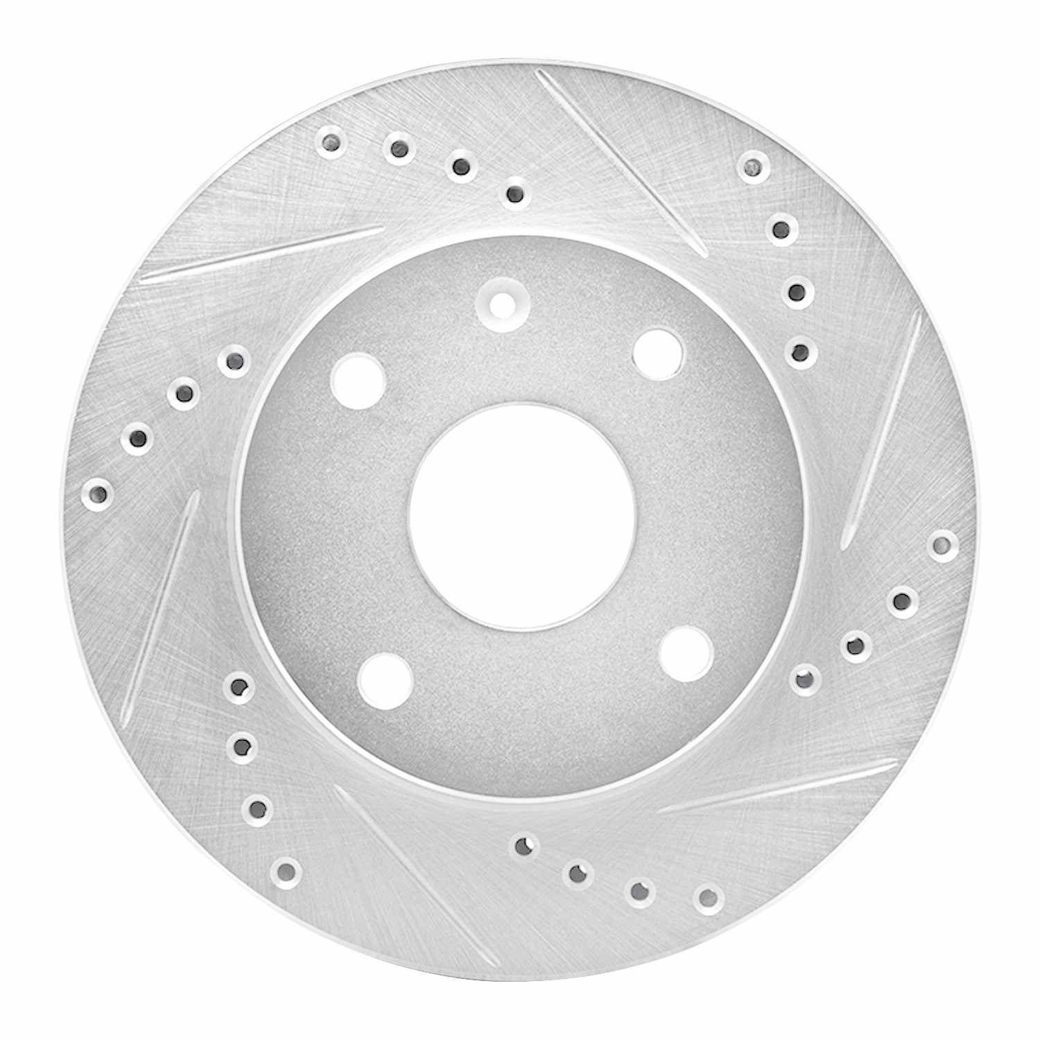 R1 Concepts 04-10 Chevrolet Optra (Mexico) Front Right Drilled & Slotted Silver Brake Rotor