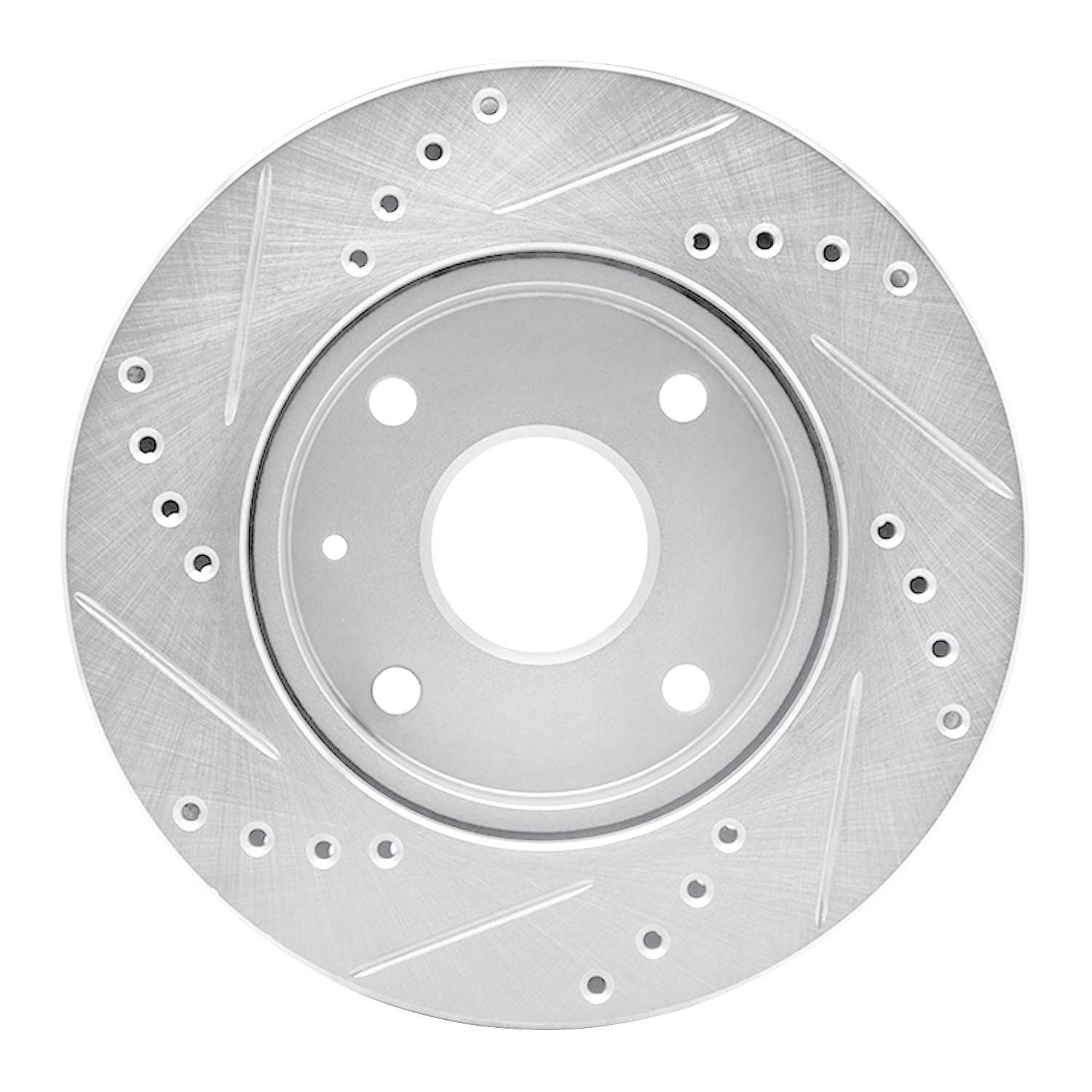R1 Concepts 04-10 Chevrolet Optra (Mexico) Front Right Drilled & Slotted Silver Brake Rotor - Image 2