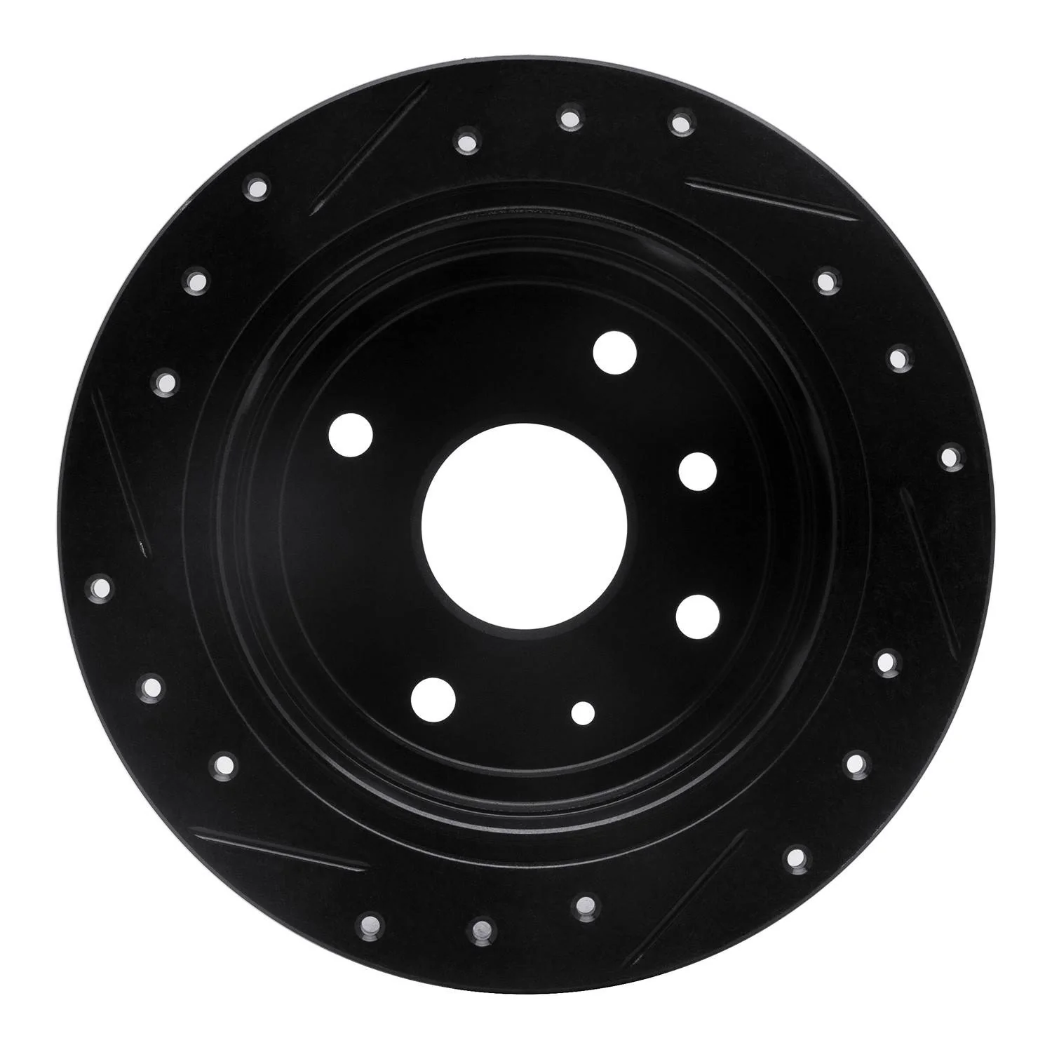 R1 Concepts 04-10 Chevrolet Optra (USA/Canada) Rear Right Drilled & Slotted Black Brake Rotor - Image 2