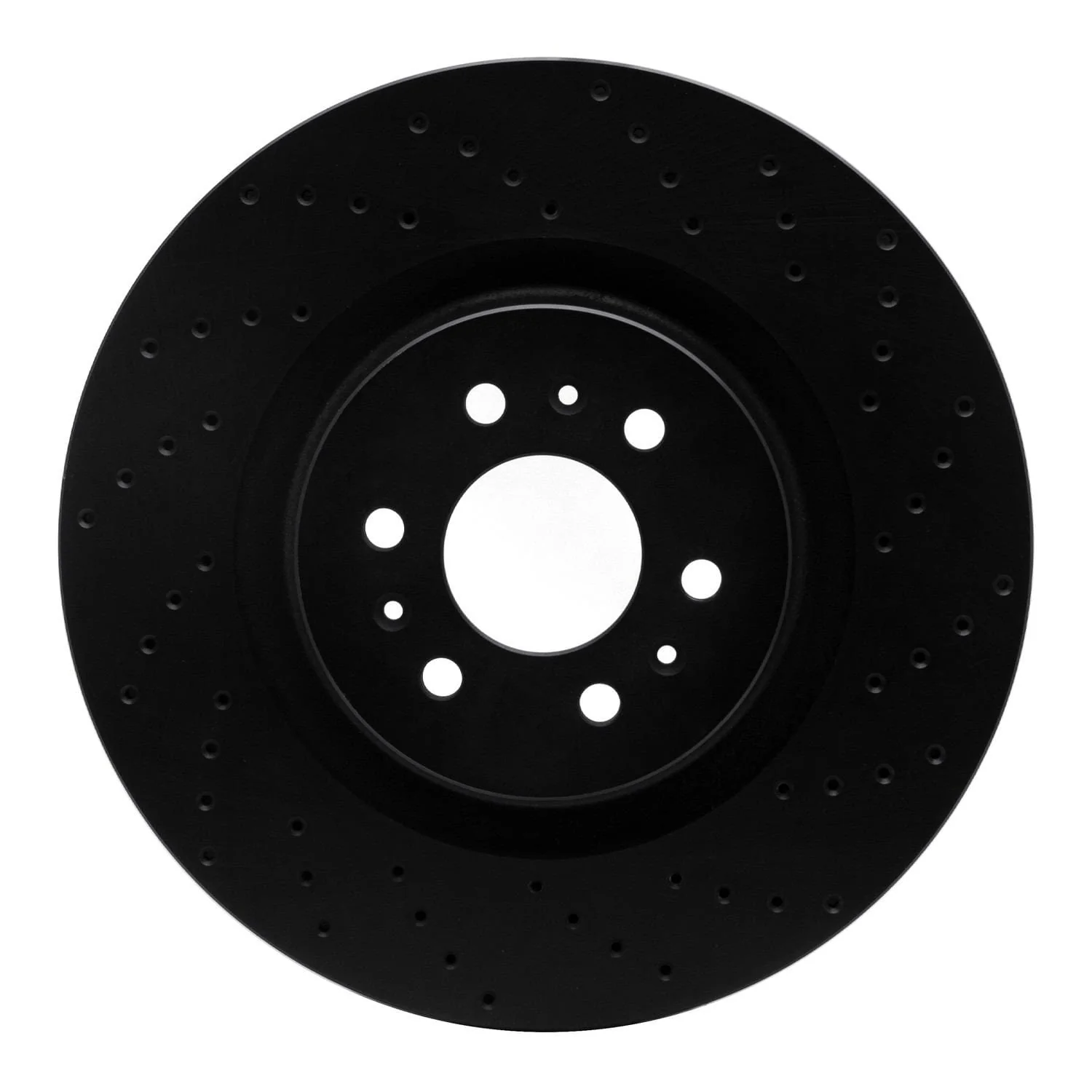 R1 Concepts 04-11 Cadillac CTS Front Right Drilled Black Brake Rotor