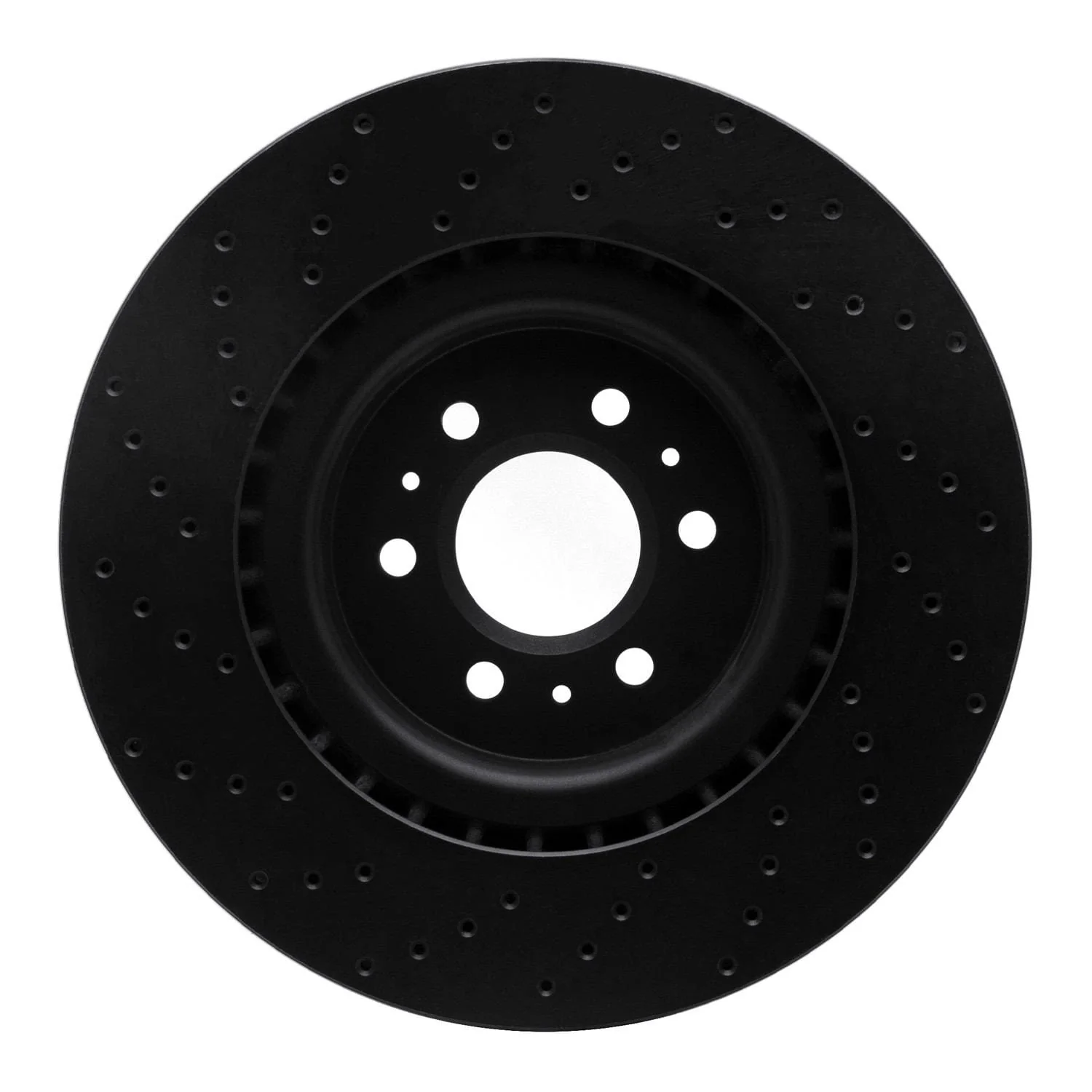 R1 Concepts 04-11 Cadillac CTS Front Right Drilled Black Brake Rotor - Image 2