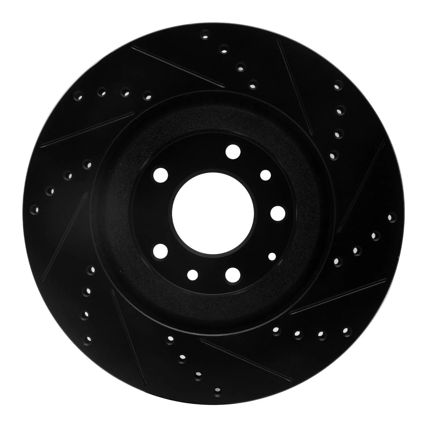 R1 Concepts 04-11 Mazda RX-8 Front Left Drilled & Slotted Black Brake Rotor - Image 2