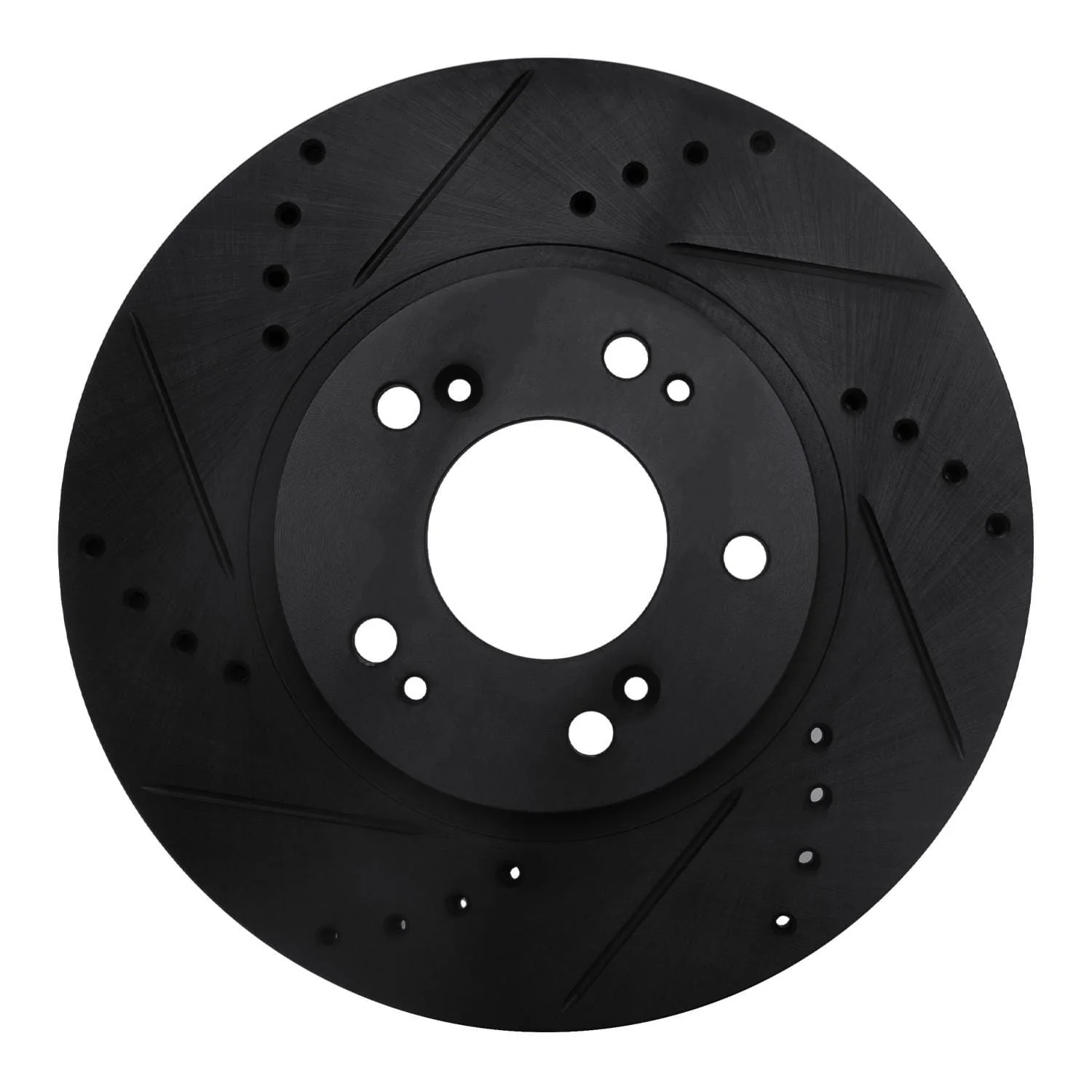 R1 Concepts 04-11 Mitsubishi Grandis (Mexico) Front Left Drilled & Slotted Black Brake Rotor