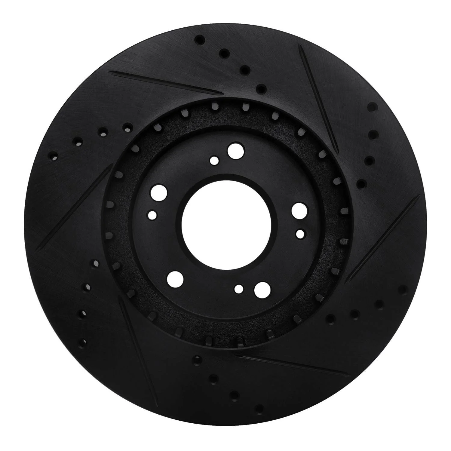 R1 Concepts 04-11 Mitsubishi Grandis (Mexico) Front Left Drilled & Slotted Black Brake Rotor - Image 2
