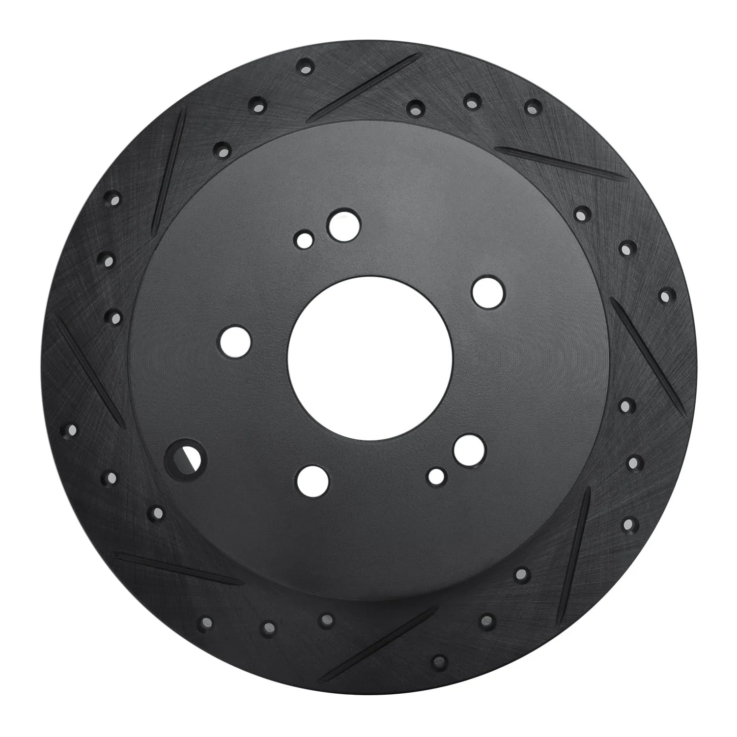 R1 Concepts 04-11 Mitsubishi Grandis (Mexico) Rear Left Drilled & Slotted Black Brake Rotor