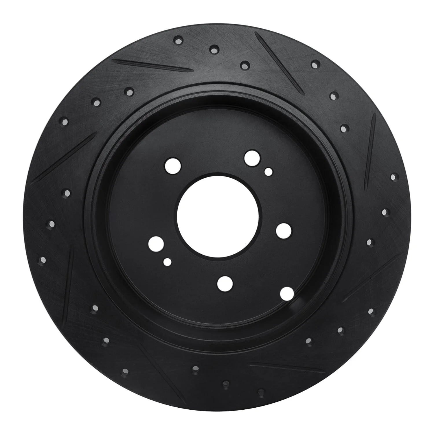 R1 Concepts 04-11 Mitsubishi Grandis (Mexico) Rear Left Drilled & Slotted Black Brake Rotor - Image 2