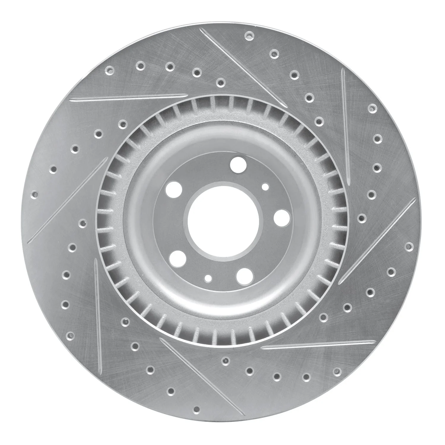R1 Concepts 04-11 Volkswagen Phaeton Front Left Drilled & Slotted Silver Brake Rotor - Image 2