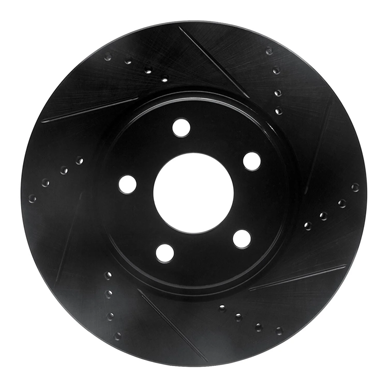 R1 Concepts 04-12 Chevrolet Cobalt Front Right Drilled & Slotted Black Brake Rotor