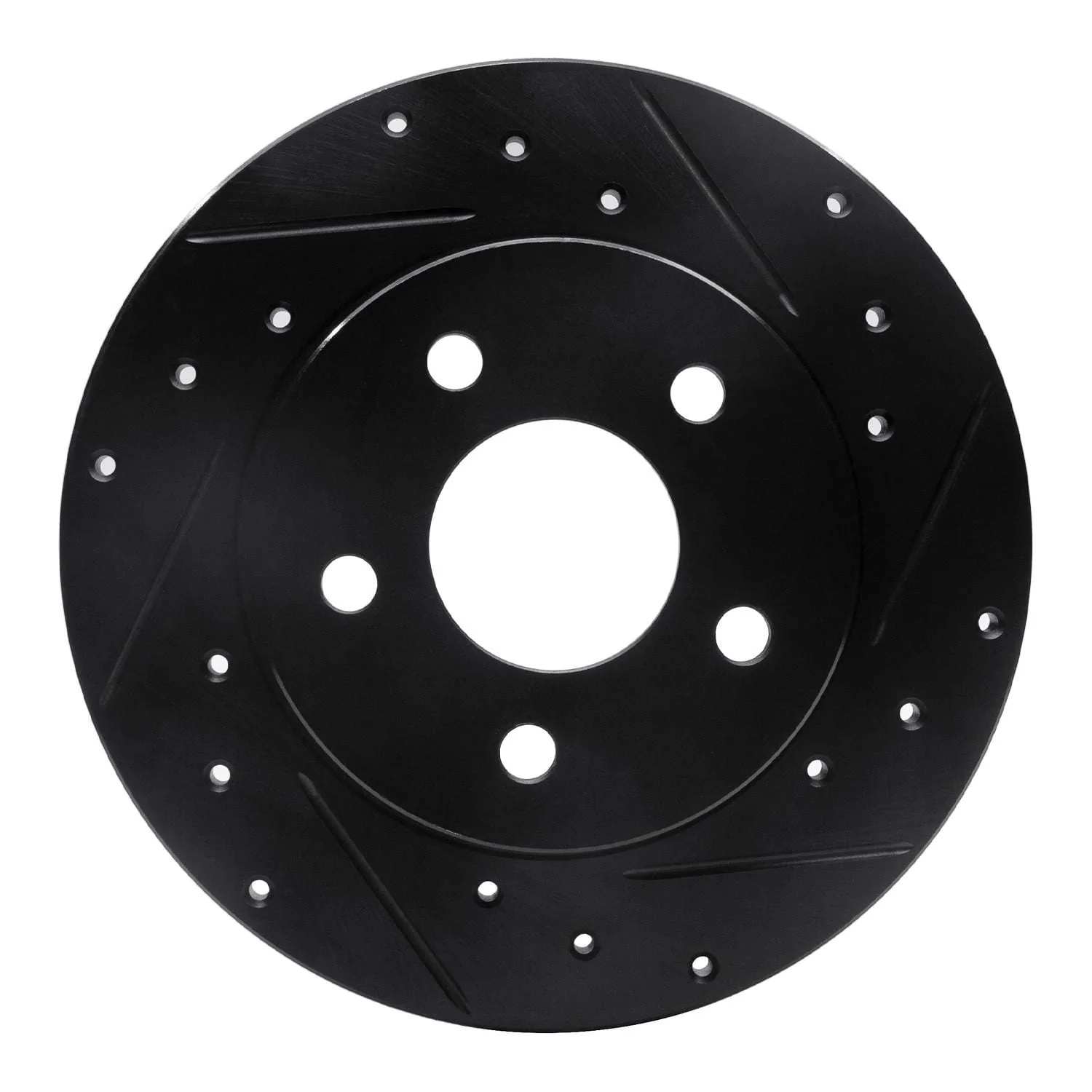 R1 Concepts 04-12 Chevrolet Malibu Rear Right Drilled & Slotted Black Brake Rotor
