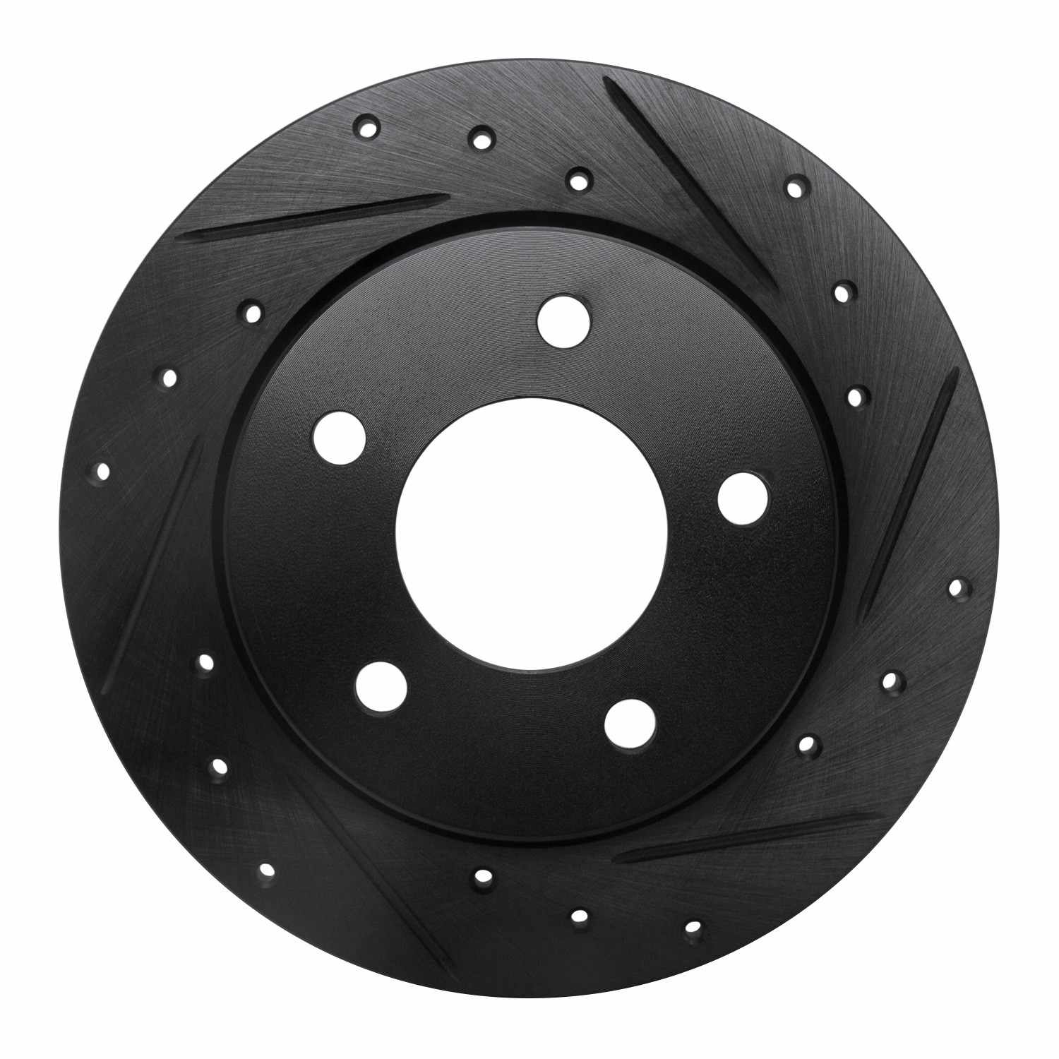 R1 Concepts 04-13 Mazda 3 Rear Right Drilled & Slotted Black Brake Rotor