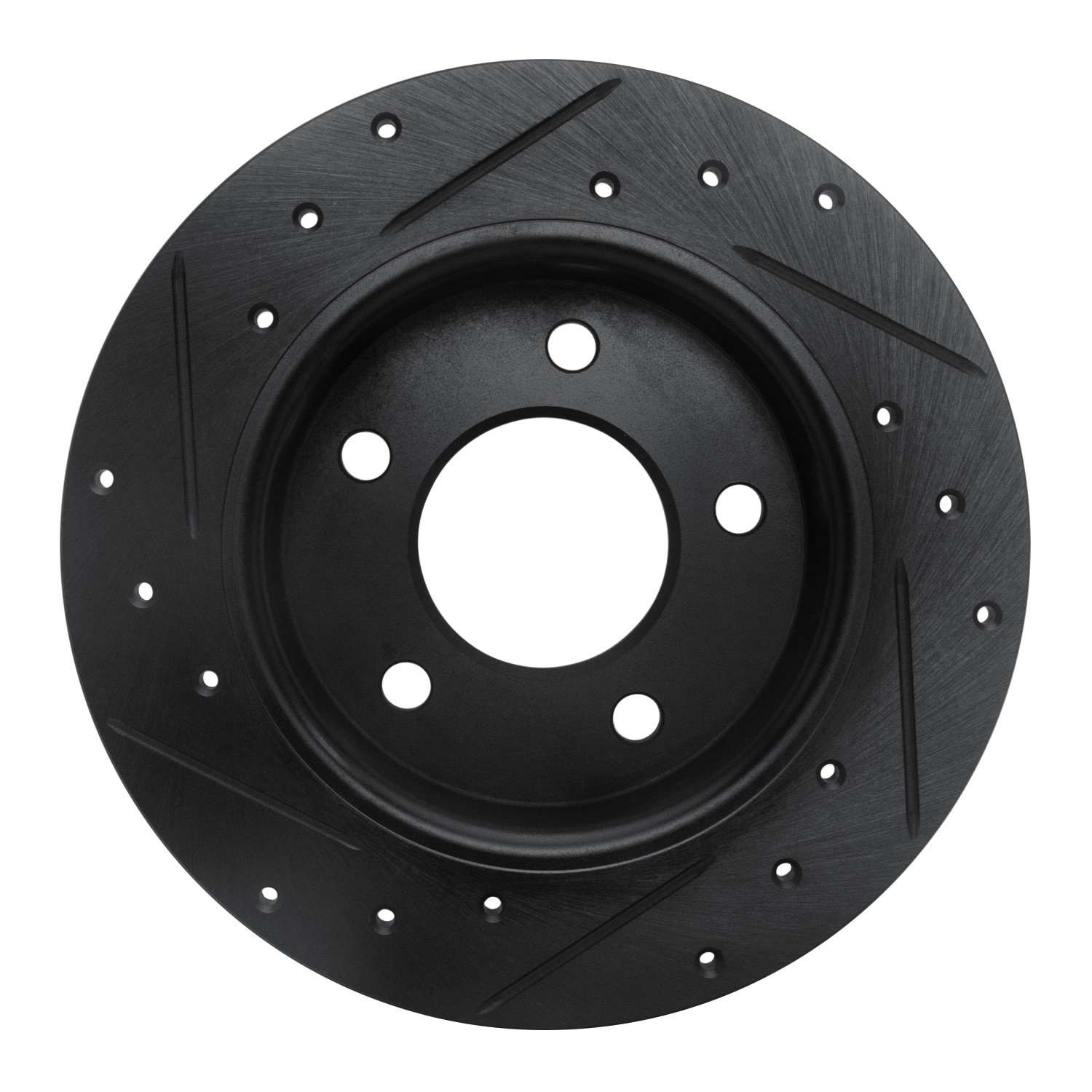 R1 Concepts 04-13 Mazda 3 Rear Right Drilled & Slotted Black Brake Rotor - Image 2
