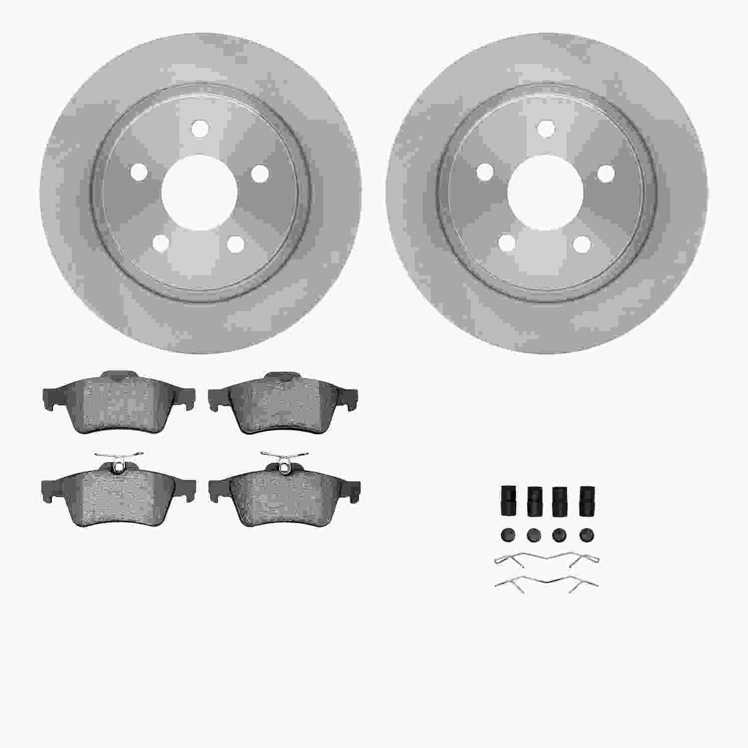 R1 Concepts 04-13 Volvo C70 Rear Brake Rotor Set w/Euro Ceramic Pads and Hardware