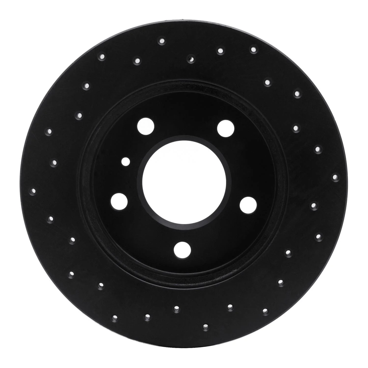 R1 Concepts 04-16 Buick Allure Rear Right Drilled Black Brake Rotor - Image 2