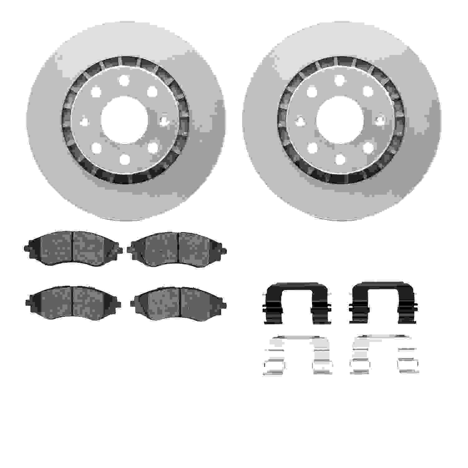 R1 Concepts 04-17 Chevrolet Optra Front Carbon Coated Brake Rotor Set w/Optimum OE Pads and Hardware