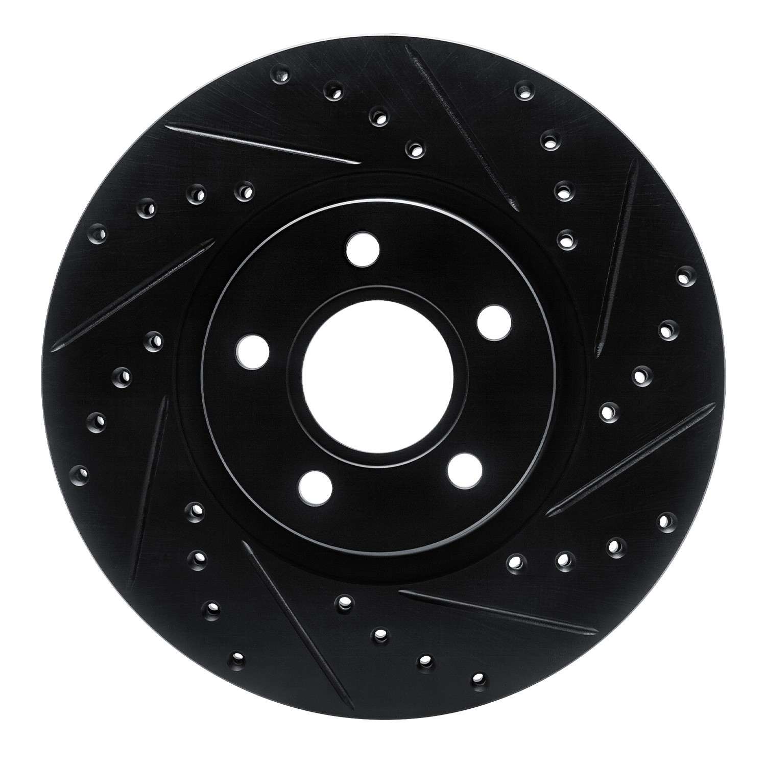 R1 Concepts 04-19 Ford C-MAX Front Right Drilled & Slotted Black Brake Rotor