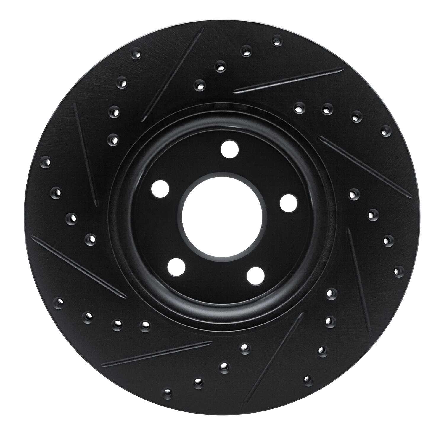 R1 Concepts 04-19 Ford C-MAX Front Right Drilled & Slotted Black Brake Rotor - Image 2