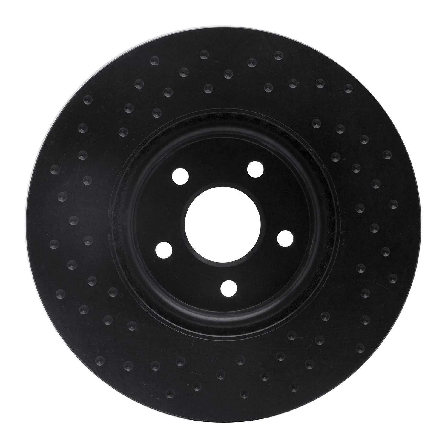 R1 Concepts 04-19 Ford C70 Front Right Drilled Black Brake Rotor - Image 2