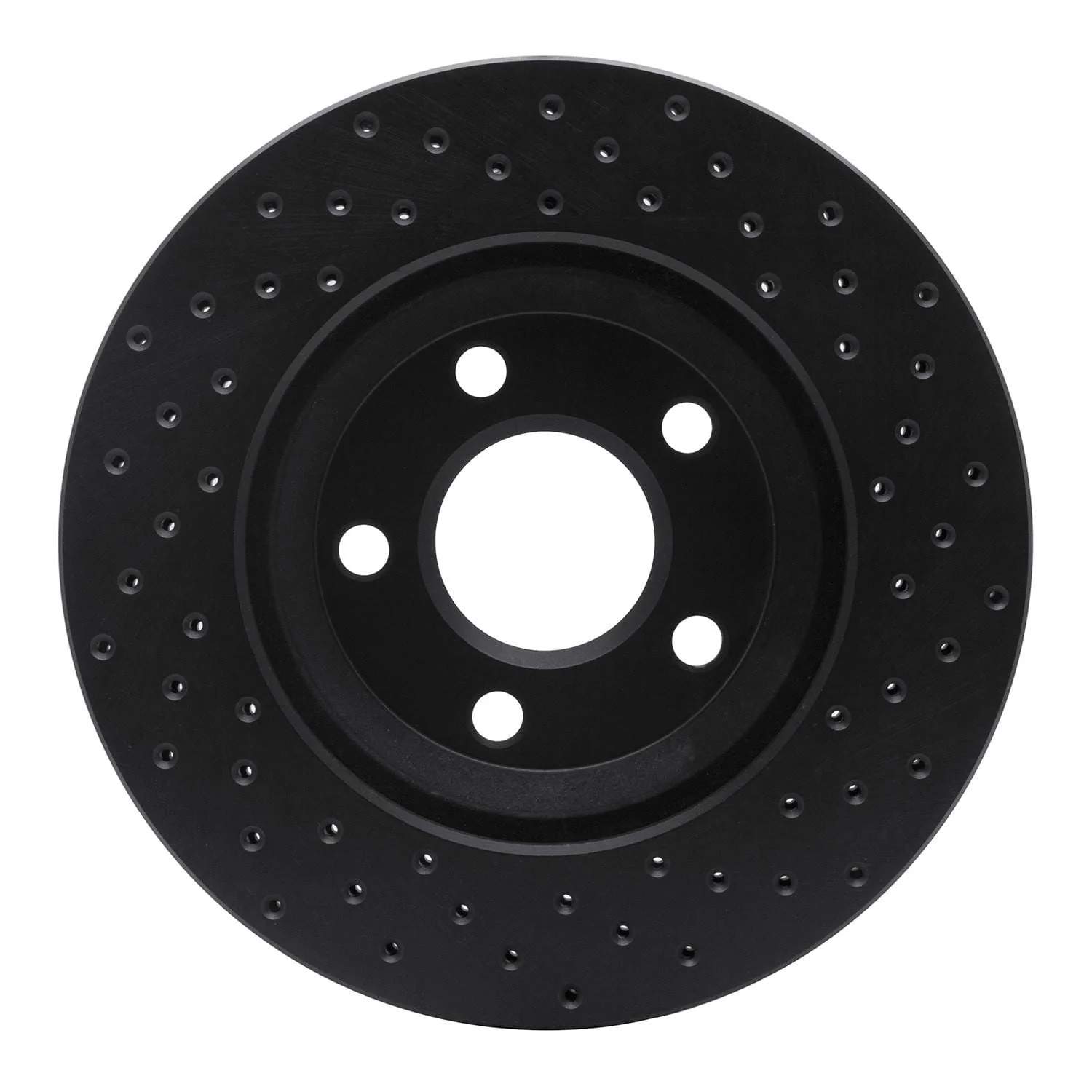 R1 Concepts 05-05 Buick Bonneville Front Left Drilled Black Brake Rotor - Image 2