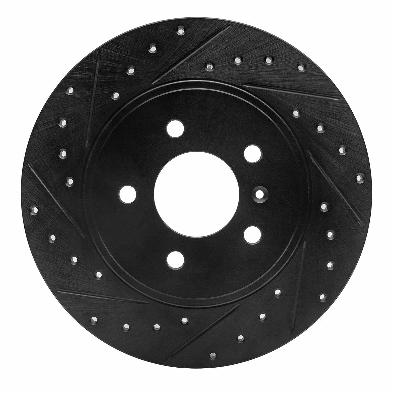 R1 Concepts 05-05 Buick Terraza Rear Left Drilled & Slotted Black Brake Rotor