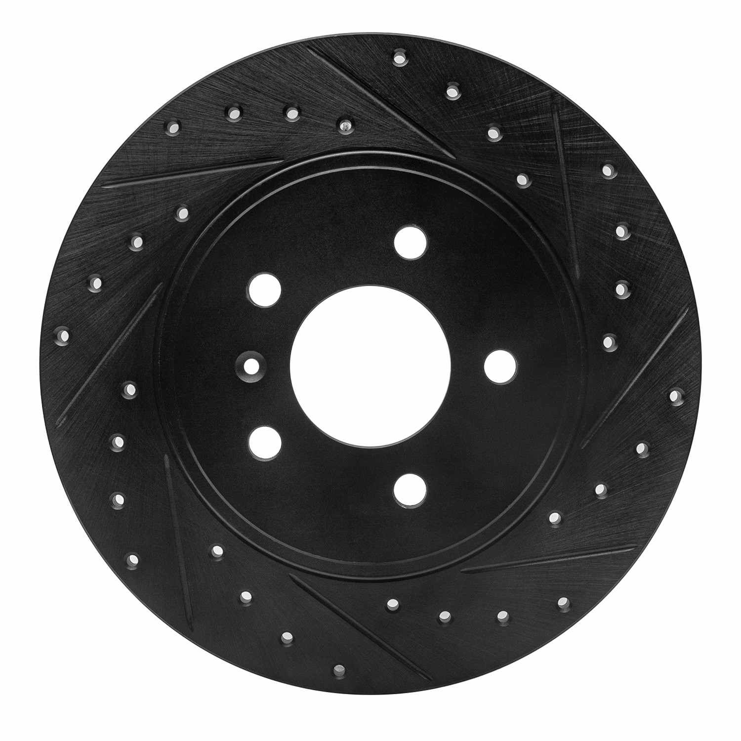 R1 Concepts 05-05 Buick Terraza Rear Right Drilled & Slotted Black Brake Rotor