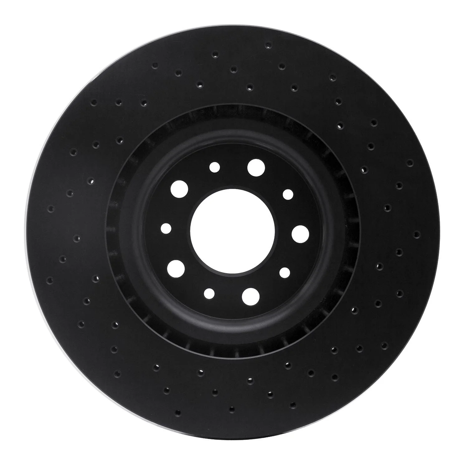 R1 Concepts 05-06 Ford GT Rear Drilled Black Brake Rotor - Image 2