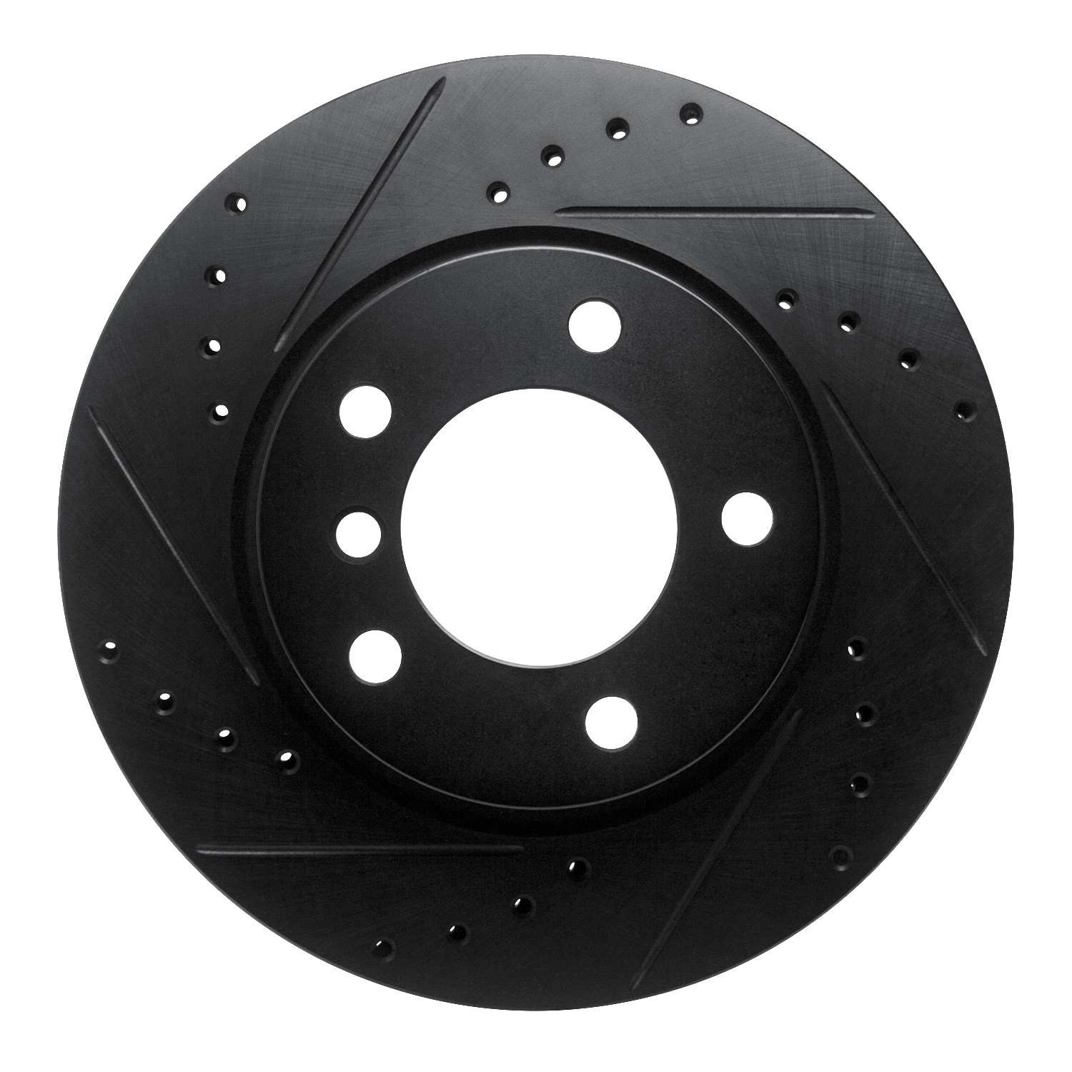 R1 Concepts 05-07 BMW 120i (Mexico) Front Left Drilled & Slotted Black Brake Rotor