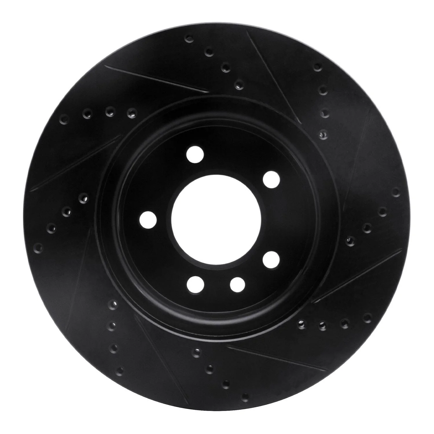 R1 Concepts 05-07 Land Rover LR3 Front Left Drilled & Slotted Black Brake Rotor - Image 2