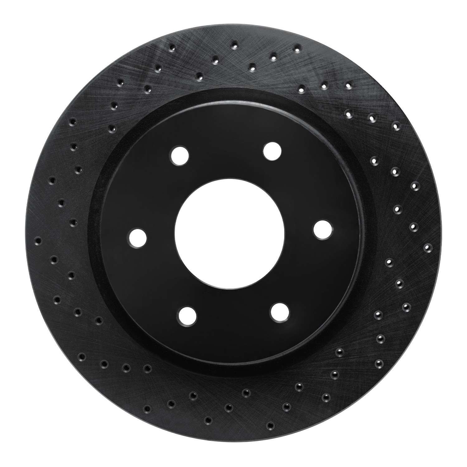 R1 Concepts 05-07 Nissan Armada Front Left Drilled Black Brake Rotor