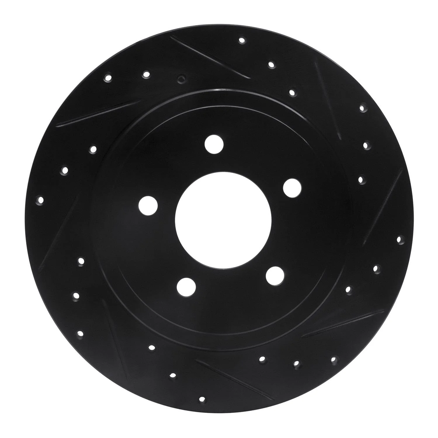 R1 Concepts 05-08 Ford Escape Rear Right Drilled & Slotted Black Brake Rotor