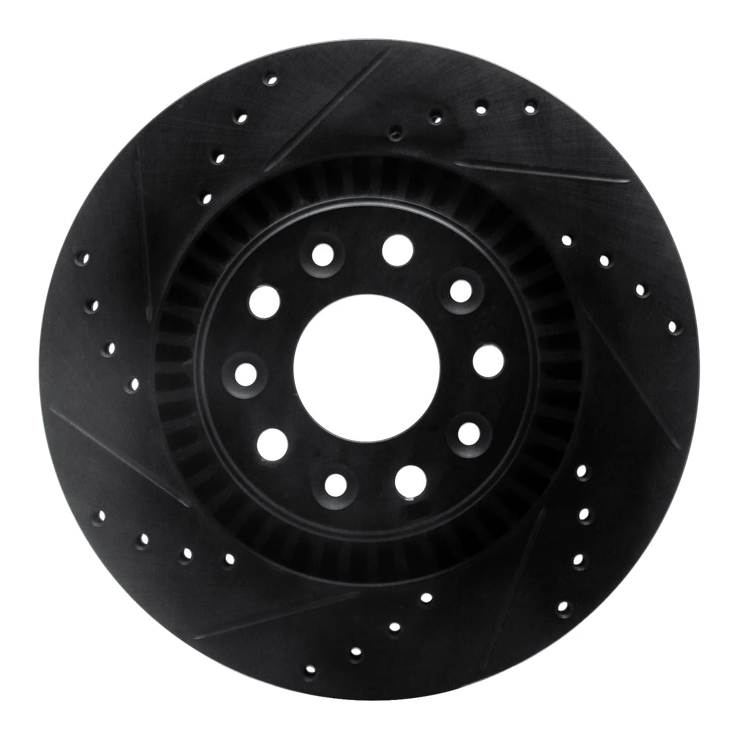 R1 Concepts 05-09 Ford Freestyle Front Left Drilled & Slotted Black Brake Rotor
