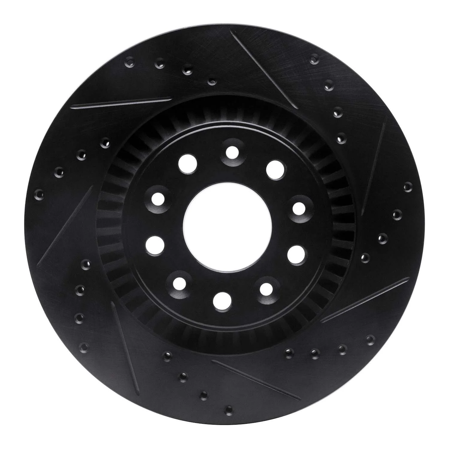R1 Concepts 05-09 Ford Freestyle Front Right Drilled & Slotted Black Brake Rotor