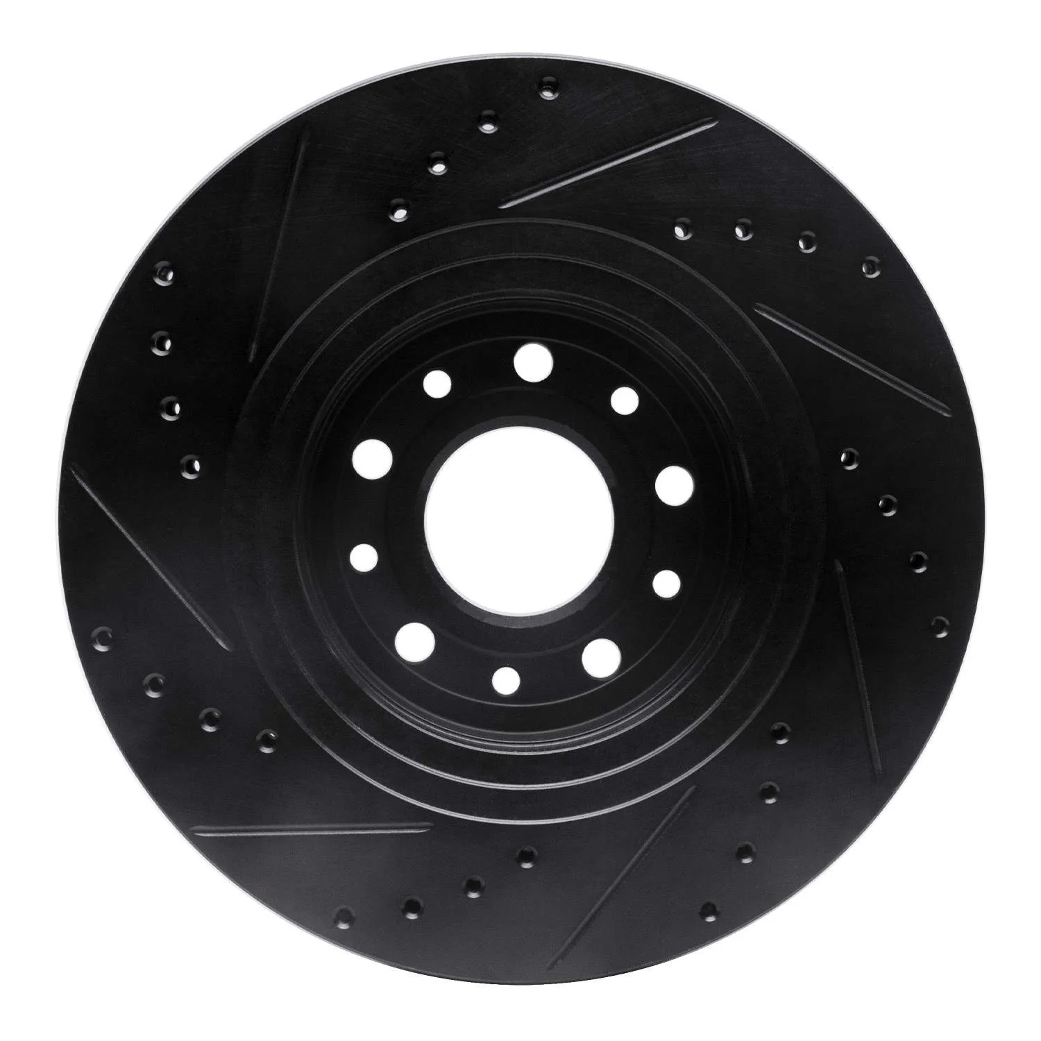 R1 Concepts 05-09 Ford Freestyle Front Right Drilled & Slotted Black Brake Rotor - Image 2